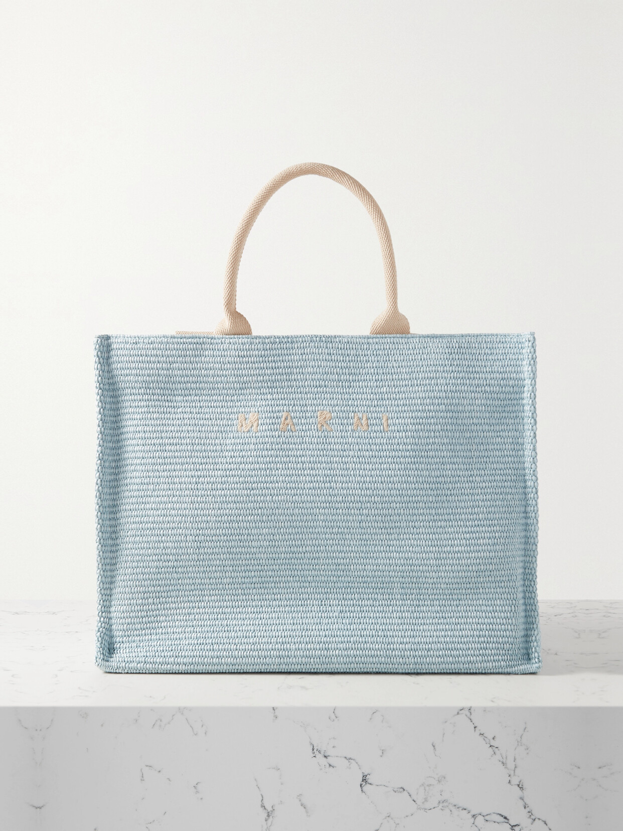 Marni - Basket Large Canvas-trimmed Cotton-blend Tote - Blue