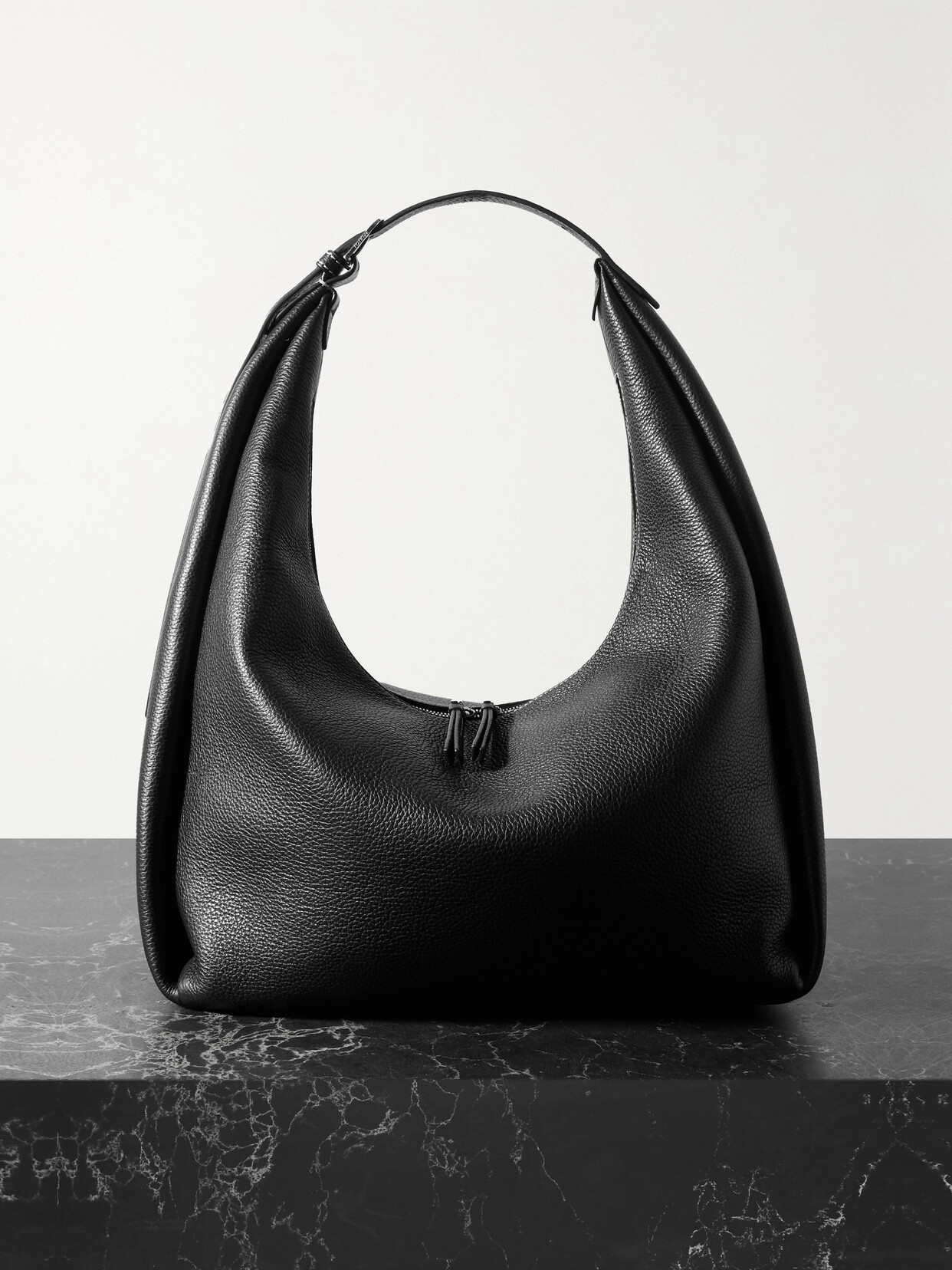 TOTEME - Textured-leather Tote - Black