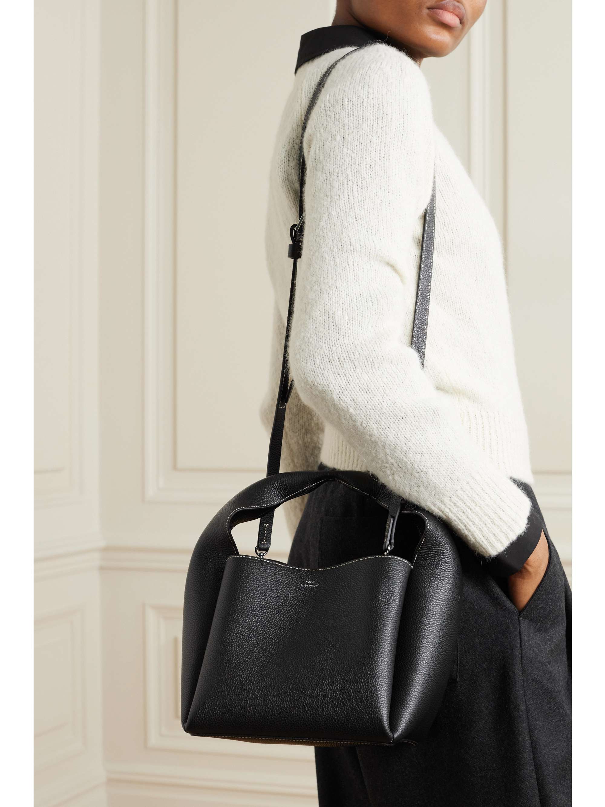 TOTEME Bucket textured-leather tote | NET-A-PORTER