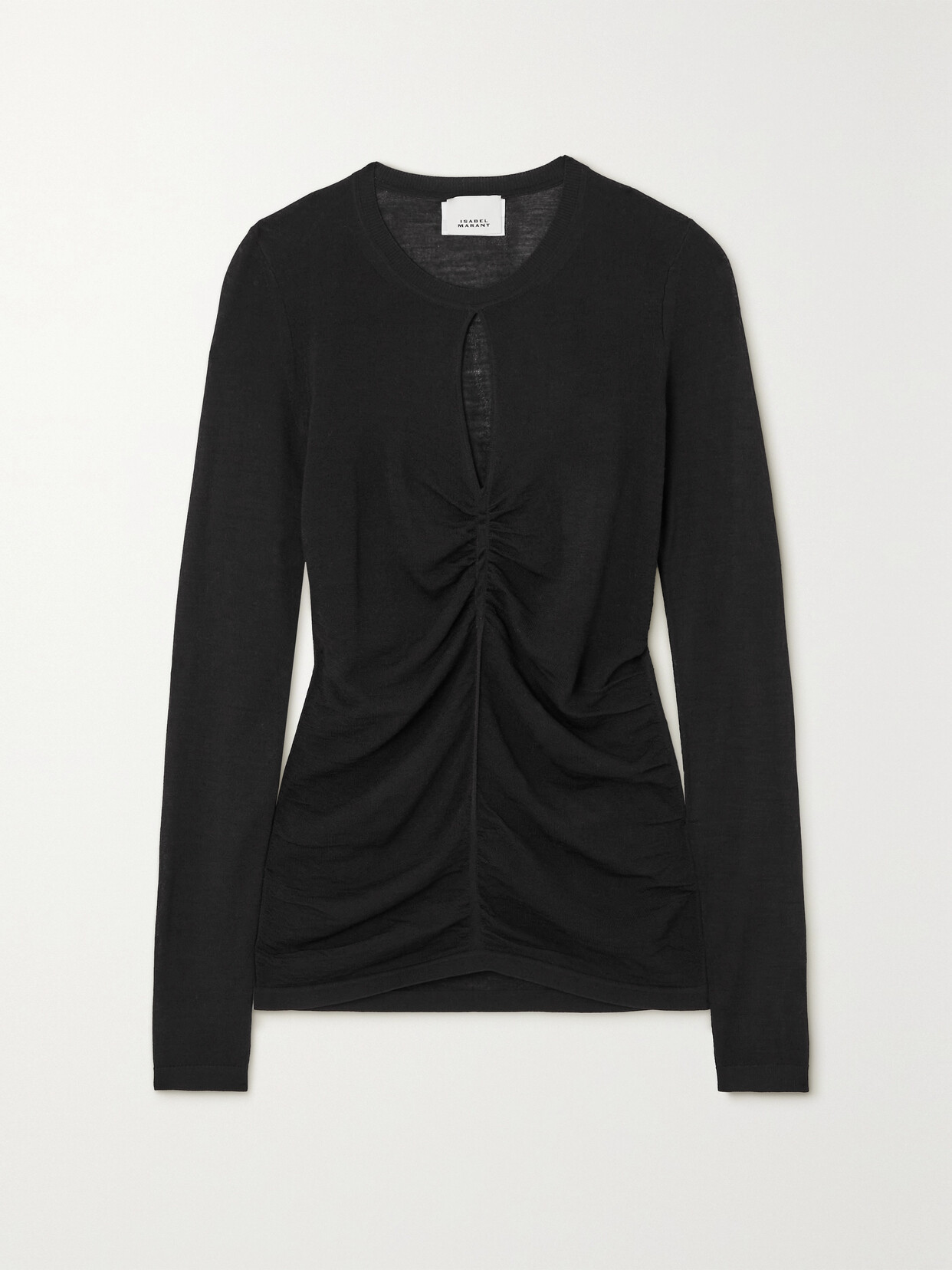 Isabel Marant Posy Cutout Wool-blend Jersey Top - Black