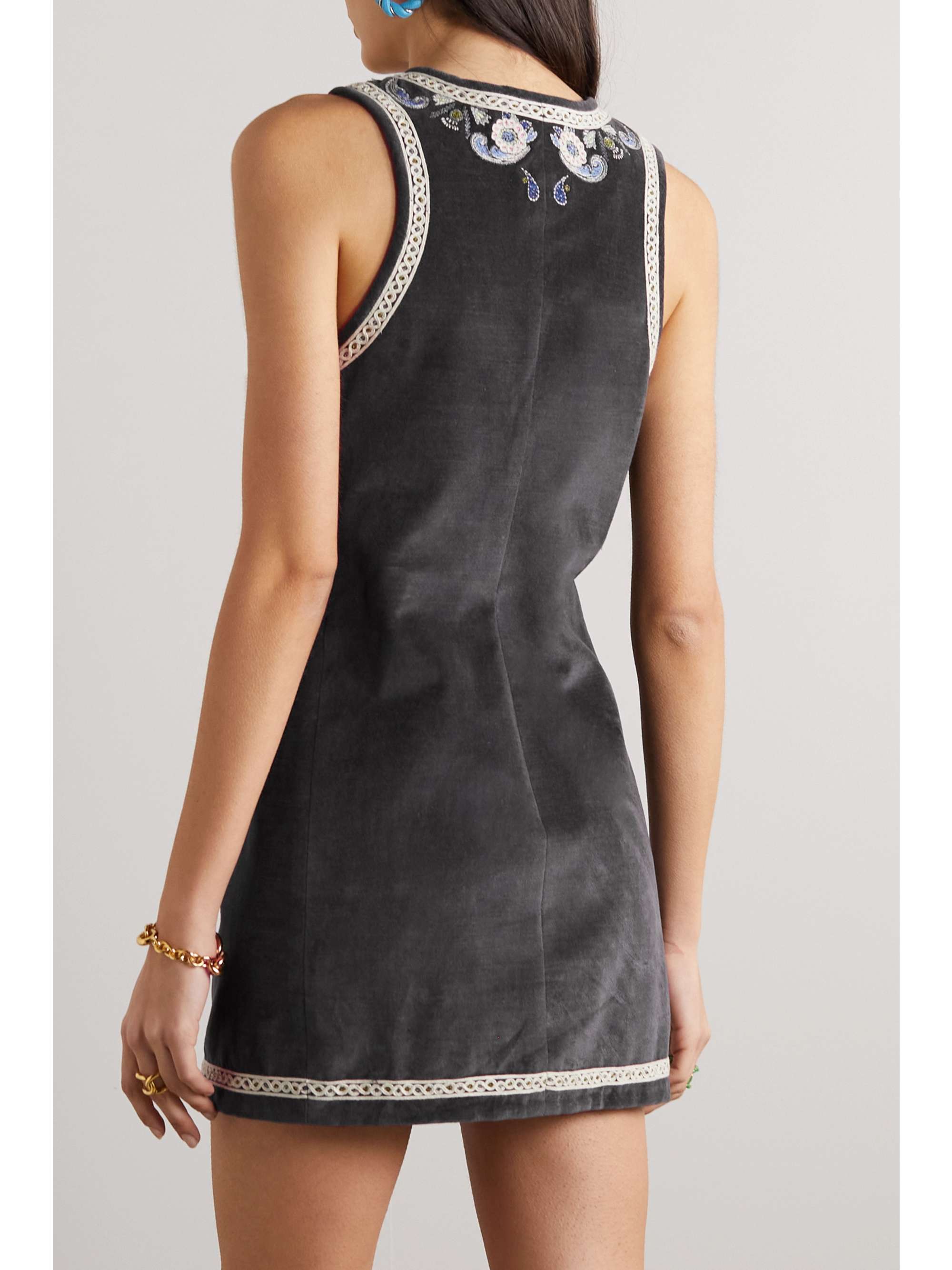 ISABEL MARANT Belila embroidered cotton-velvet mini dress