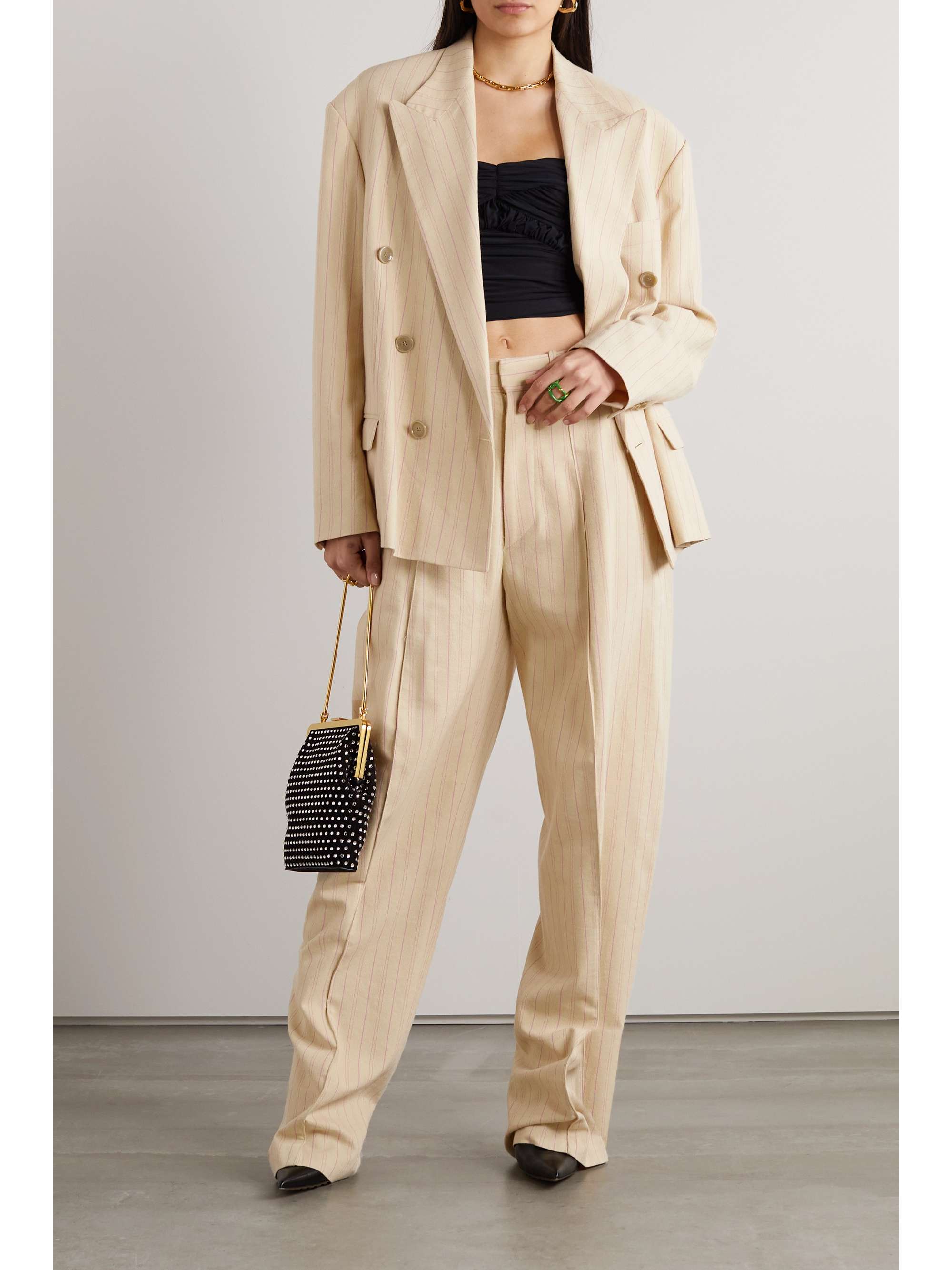 ISABEL MARANT Sopiavea striped crepe tapered pants