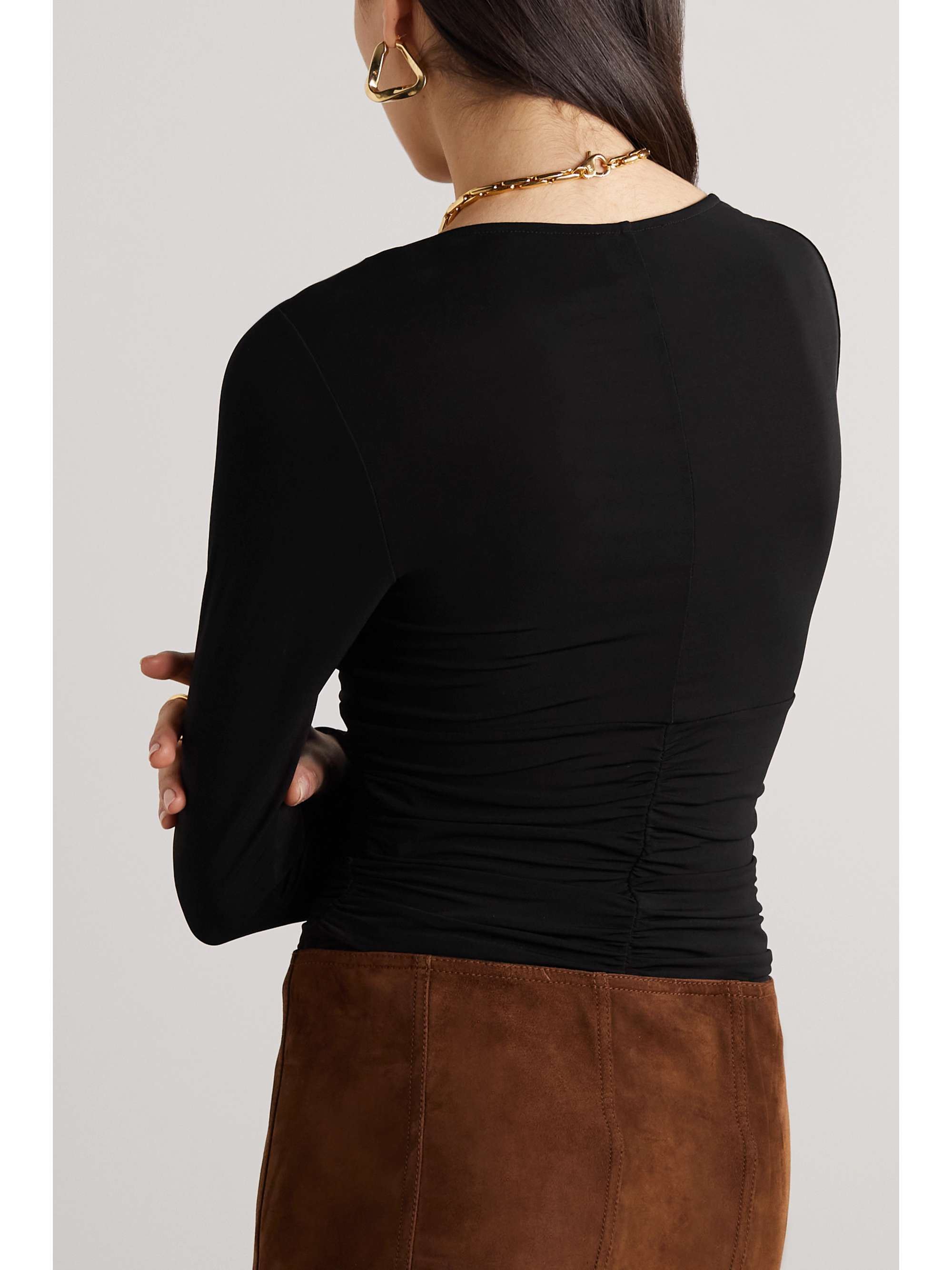 ISABEL MARANT Laura cutout ruched stretch-jersey top