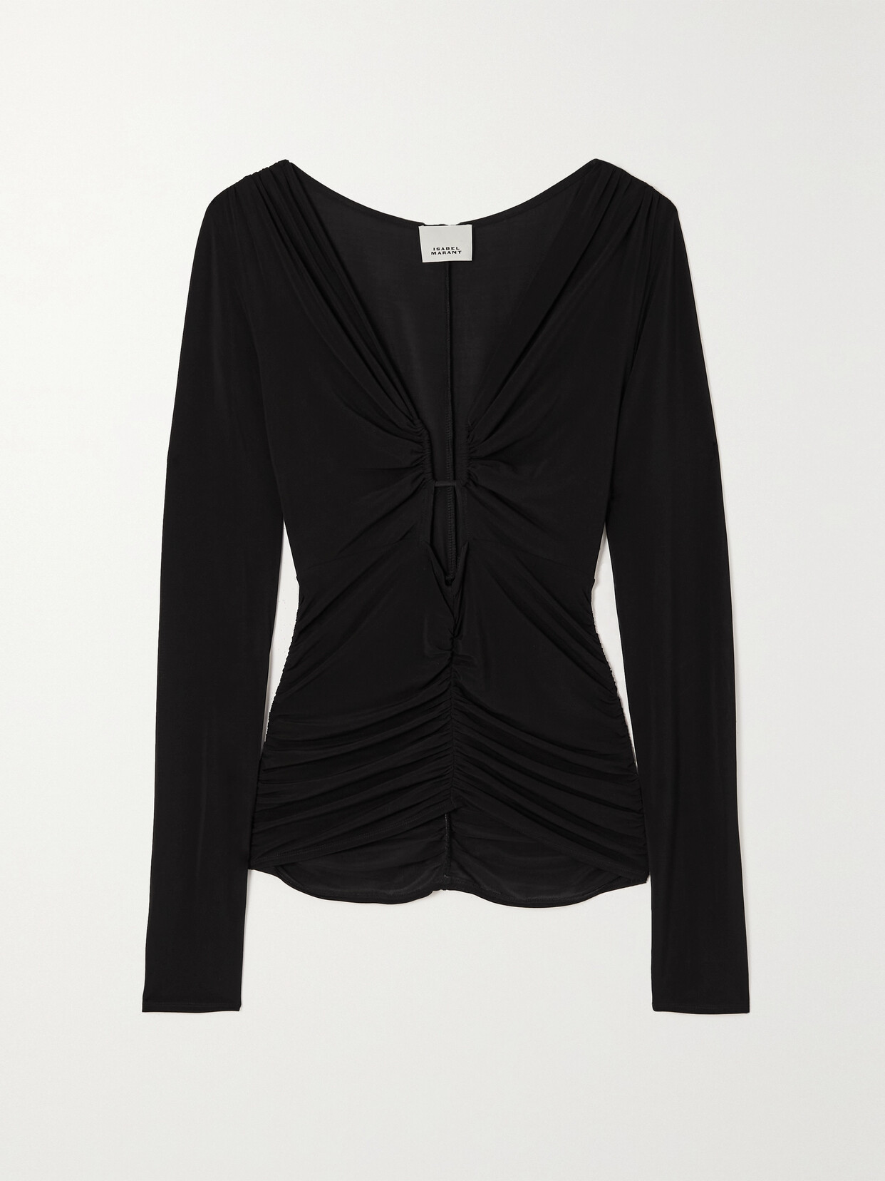 Isabel Marant - Laura Cutout Ruched Stretch-jersey Top - Black