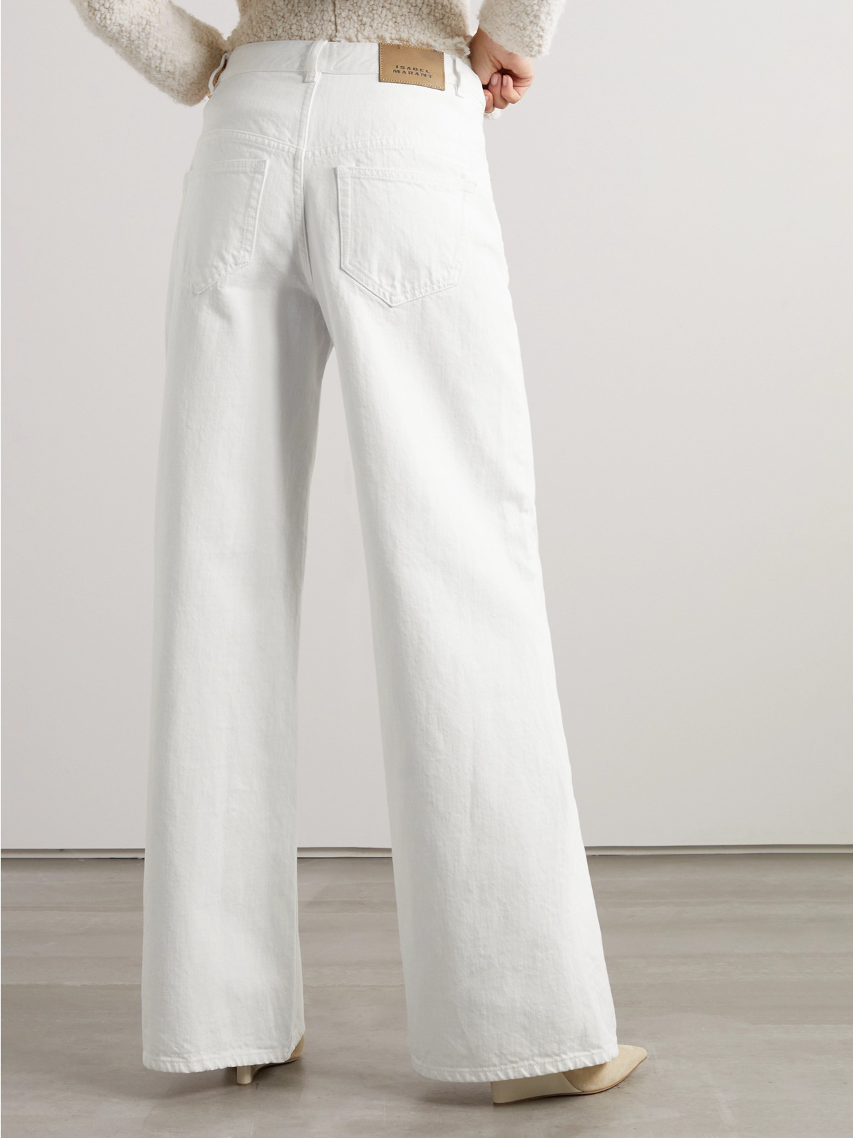 Shop Isabel Marant Lemony High-rise Wide-leg Jeans In White