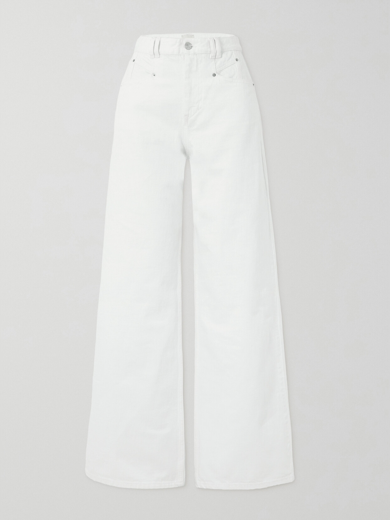 Shop Isabel Marant Lemony High-rise Wide-leg Jeans In White