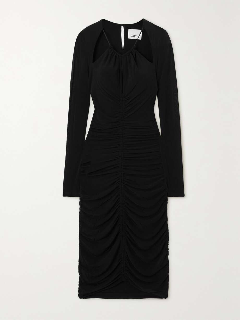 net-a-porter.com | Logane ruched cutout stretch-jersey midi dress
