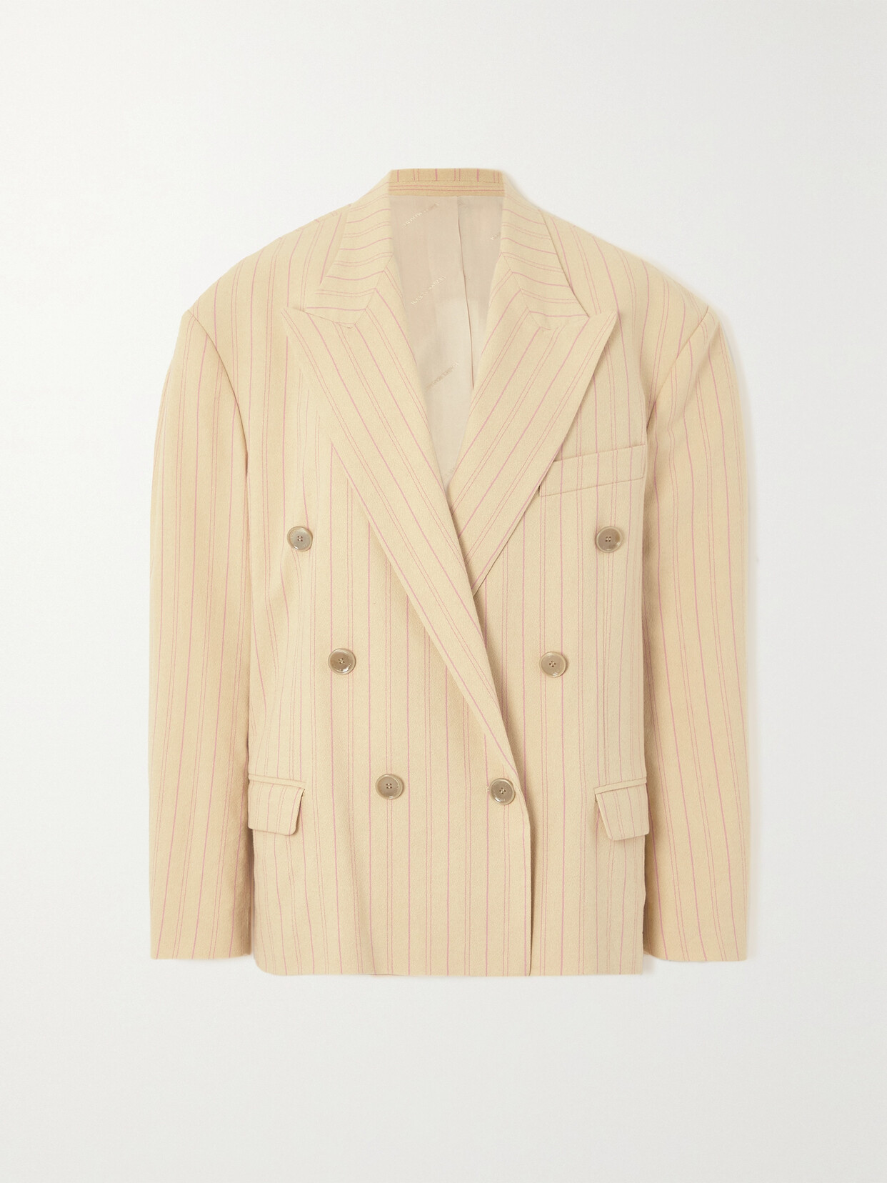 ISABEL MARANT KLERO DOUBLE-BREASTED STRIPED CREPE BLAZER