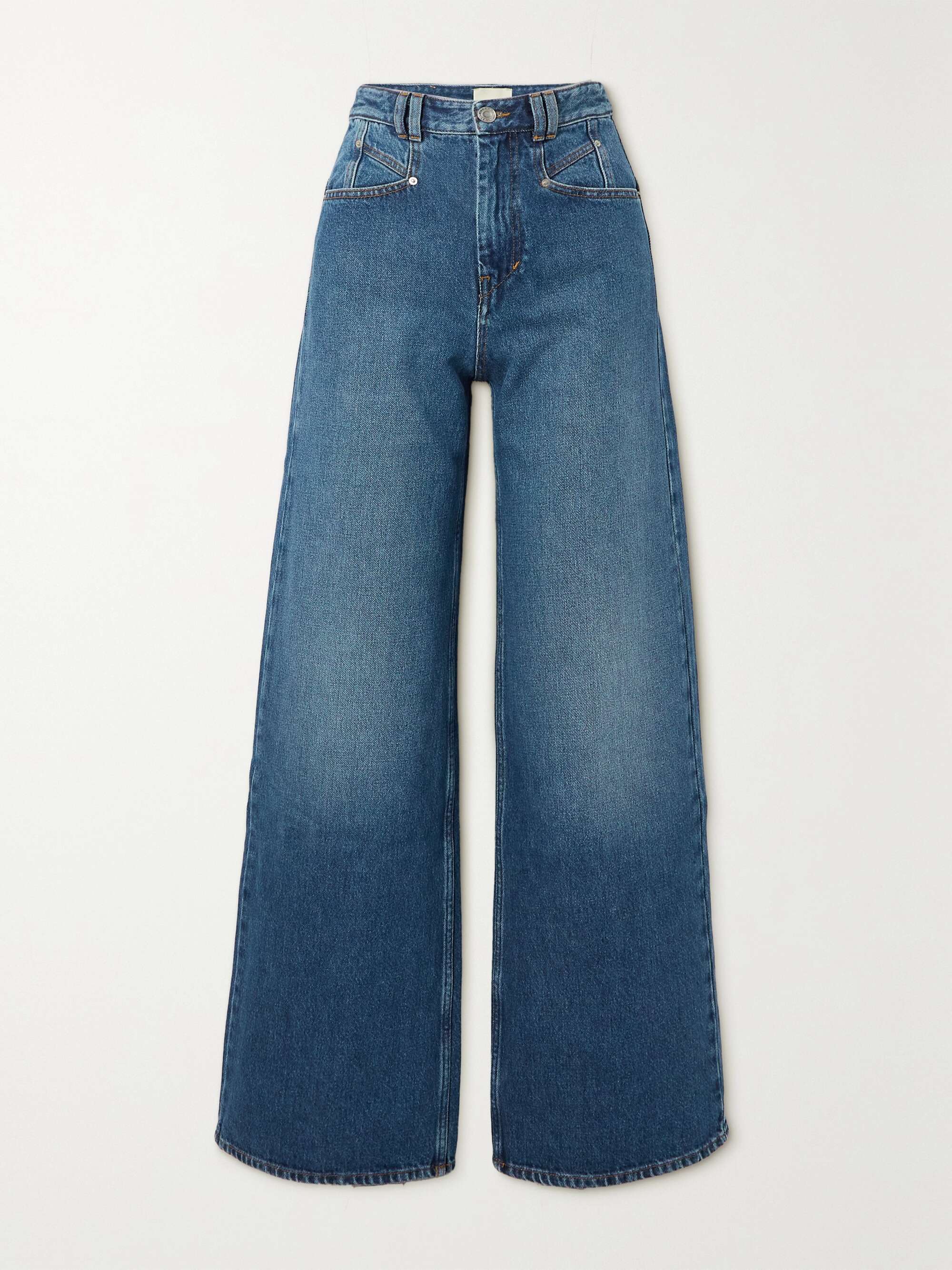 Kerrie frayed mid-rise straight-leg jeans