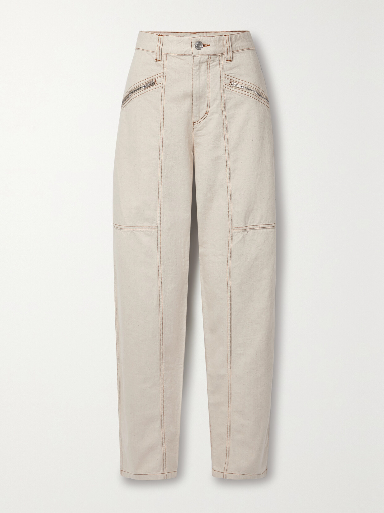 Isabel Marant - Fanny Paneled High-rise Wide-leg Jeans - Ecru