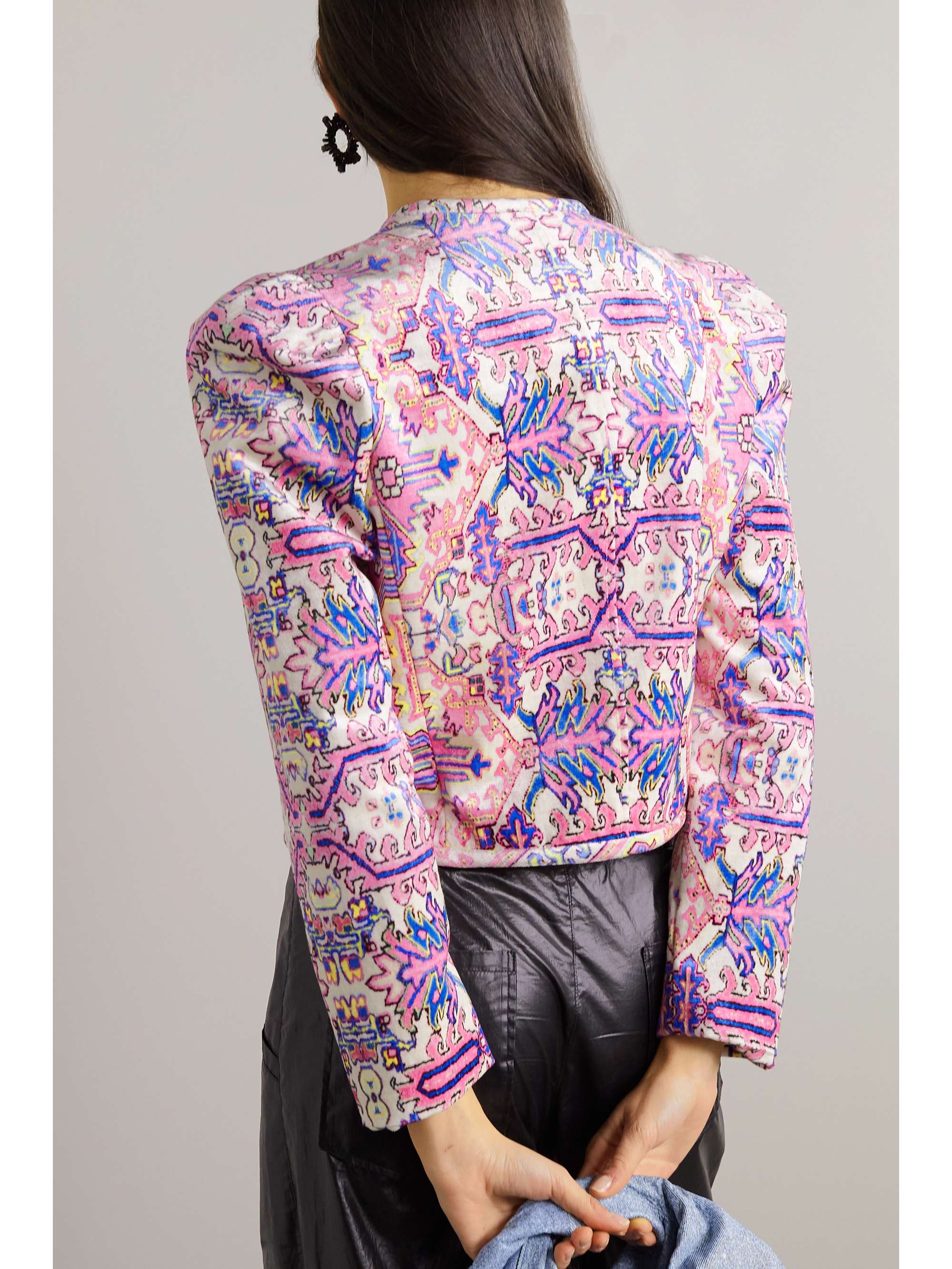 ISABEL MARANT Valian cropped printed velvet jacket | NET-A-PORTER