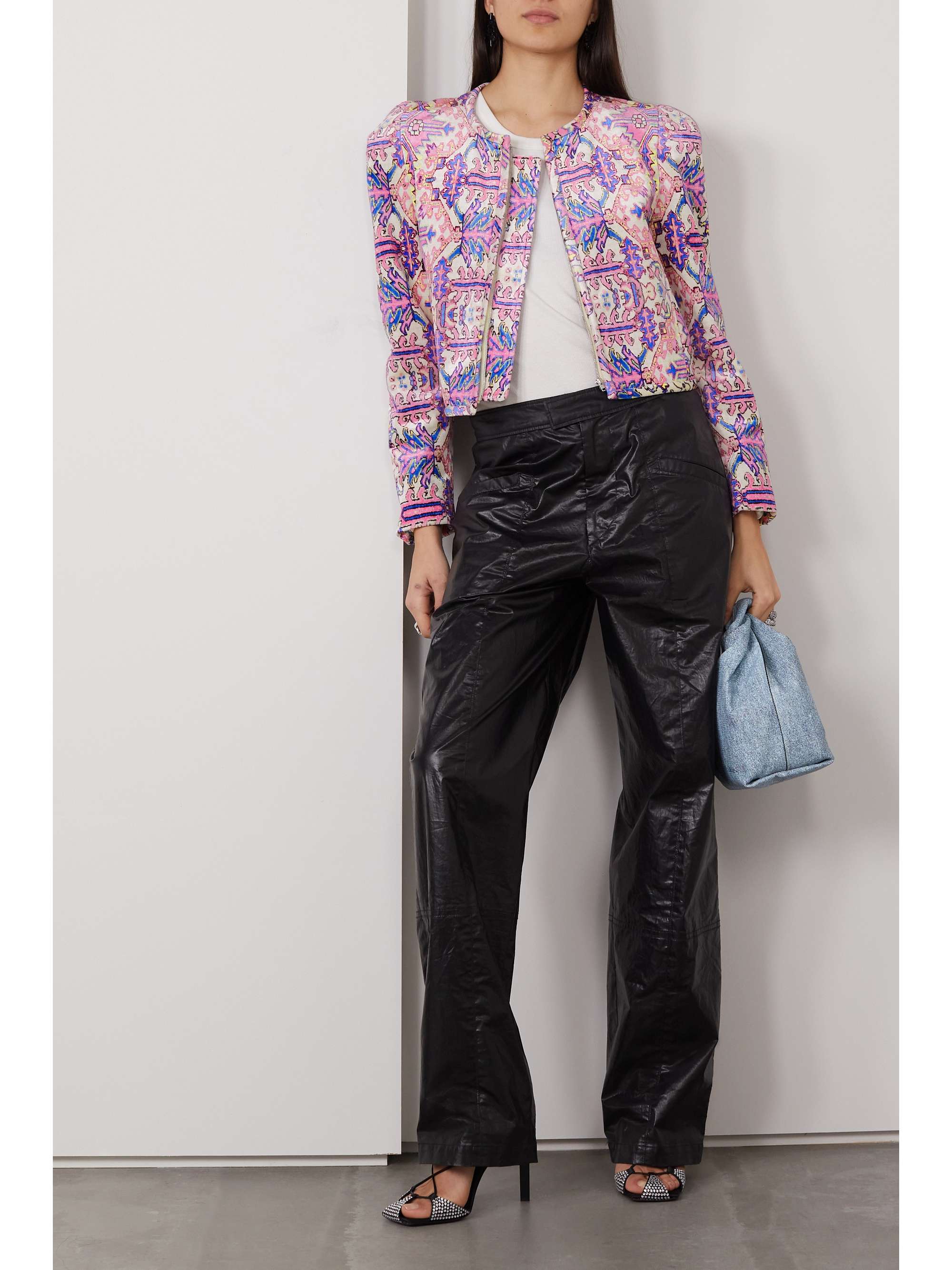 ISABEL MARANT Valian cropped printed velvet jacket