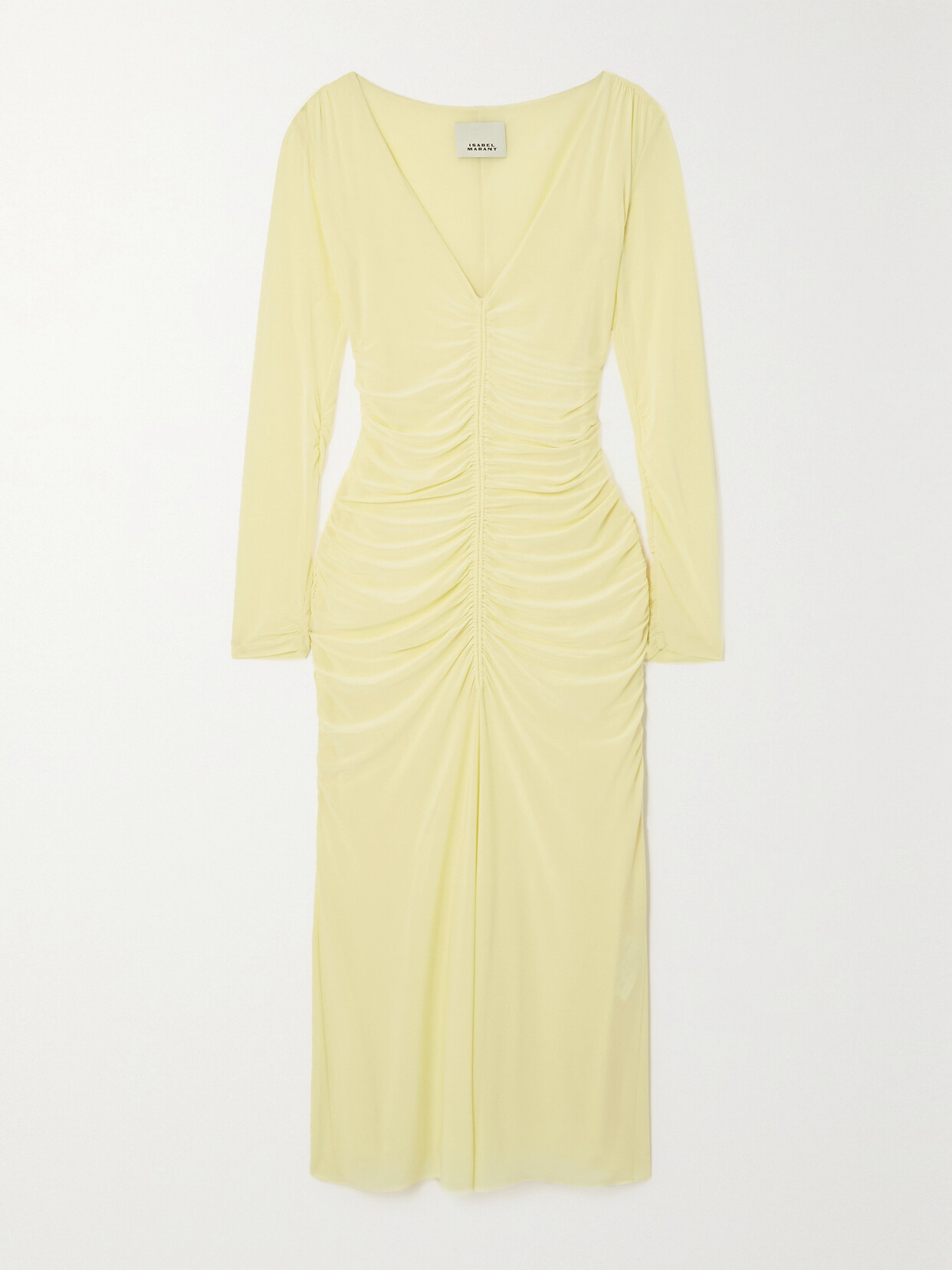 Isabel Marant Laly Gathered Stretch-jersey Midi Dress - Yellow