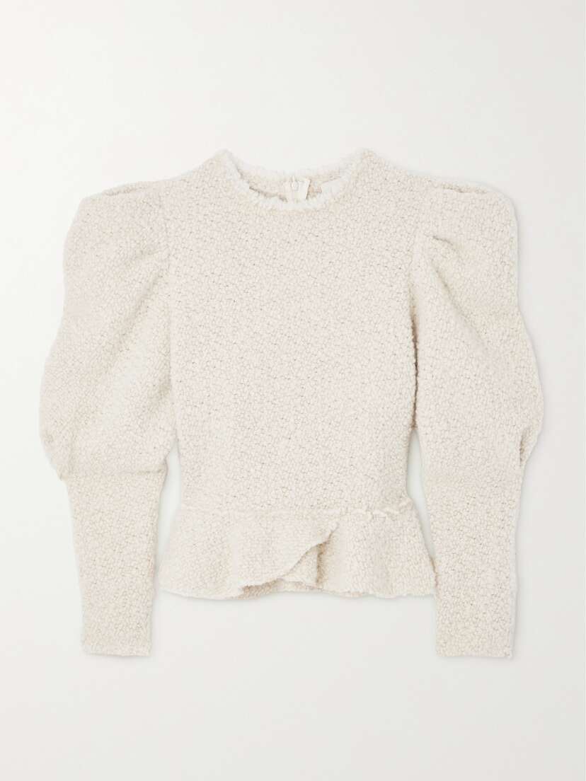 Isabel Marant Giamili Bouclé Peplum Top