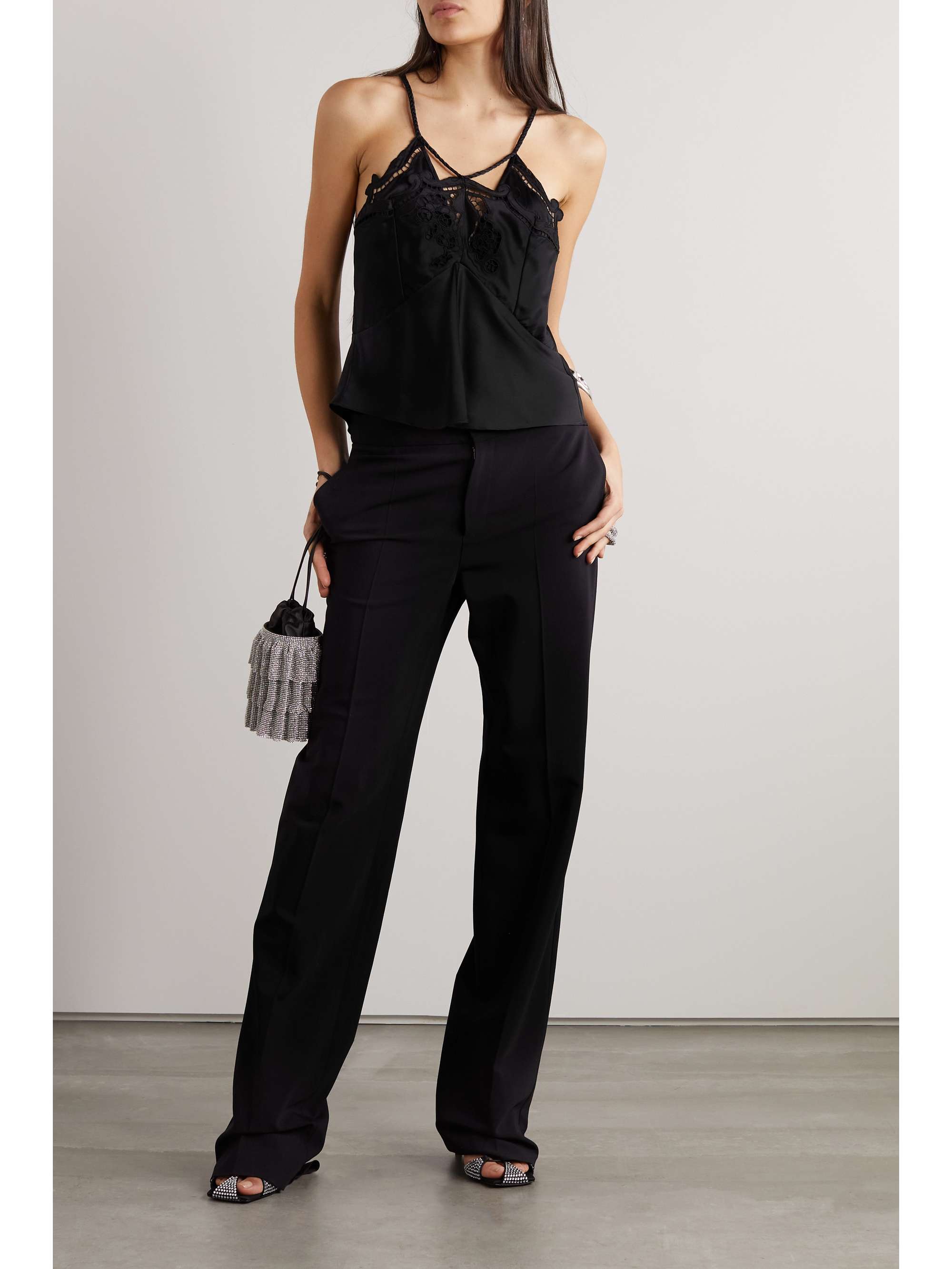 ISABEL MARANT Joys 凸花蕾丝边饰丝缎吊带背心