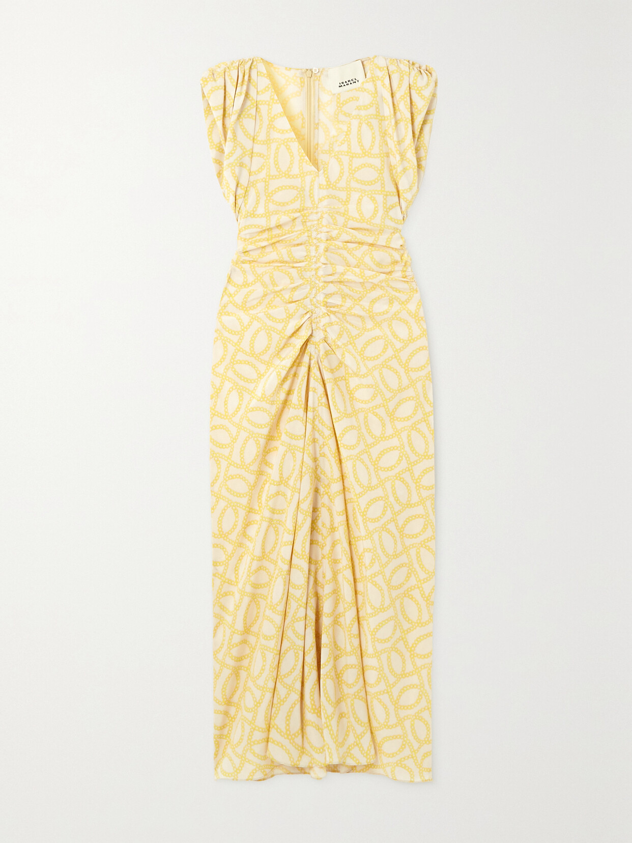 Isabel Marant Gilya Printed Stretch-silk Midi Dress - Ecru