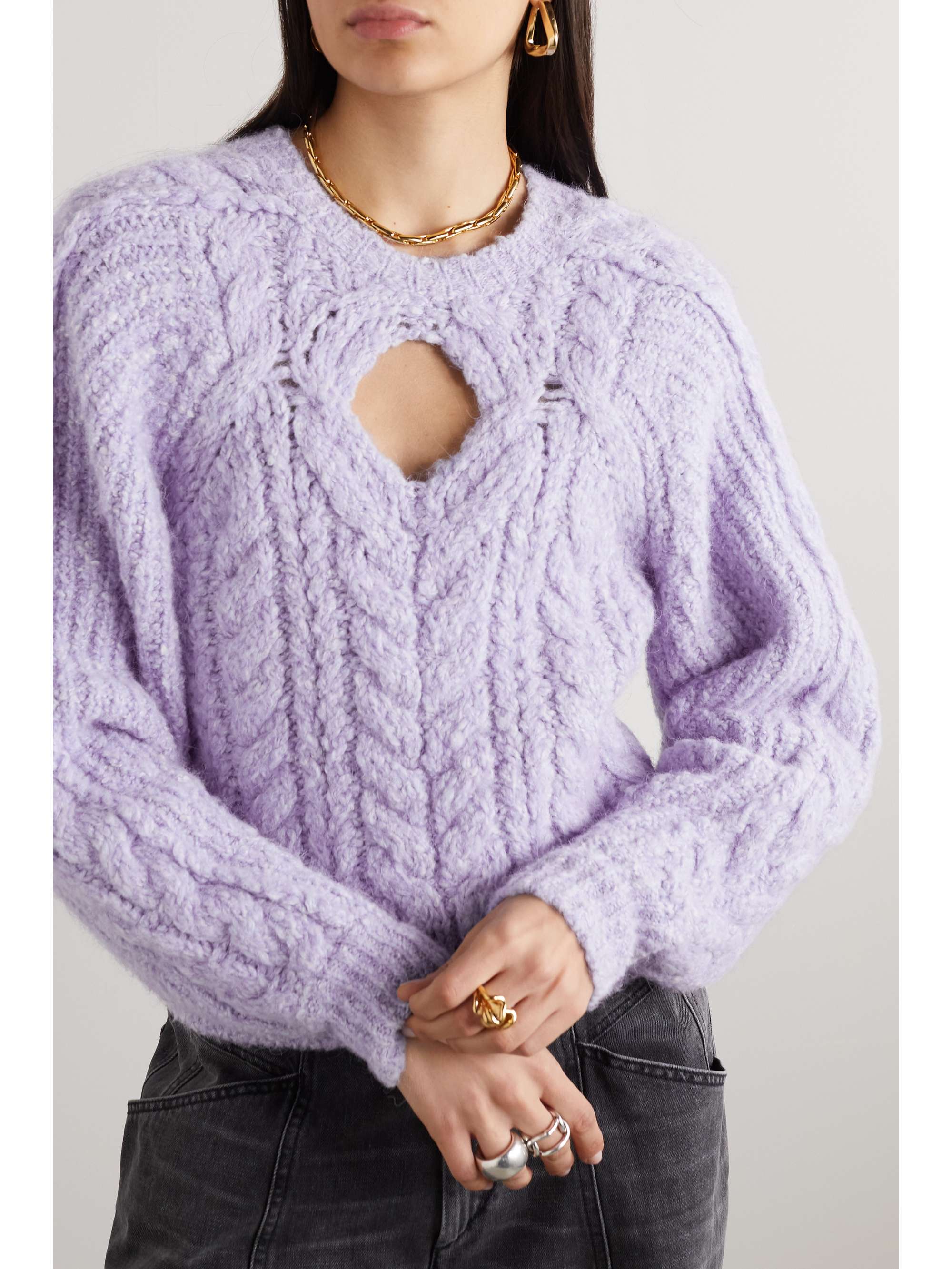 ISABEL MARANT Noelys cutout cable-knit sweater