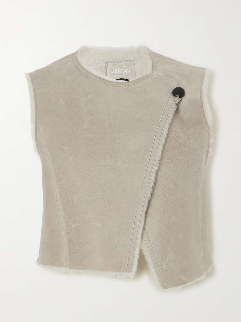 Isabel Marant Cassylia Cropped Shearling Vest