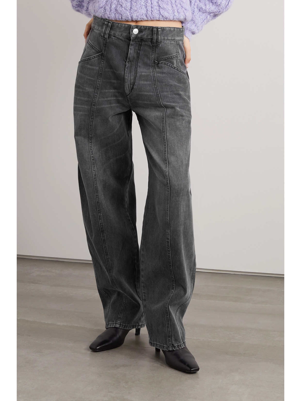 Isabel Marant Vetan High-rise Tapered Jeans In Black