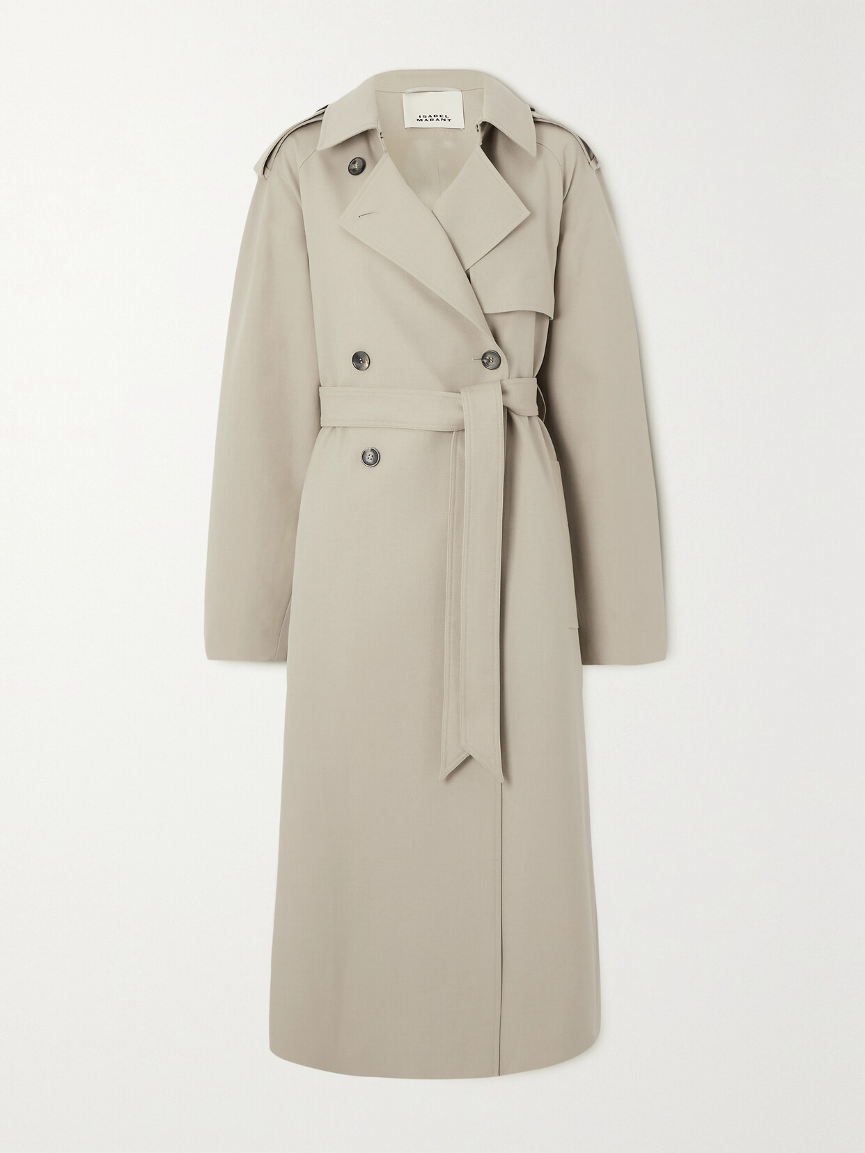 ISABEL MARANT JEPSON BELTED DOUBLE-BREASTED WOOL TRENCH COAT