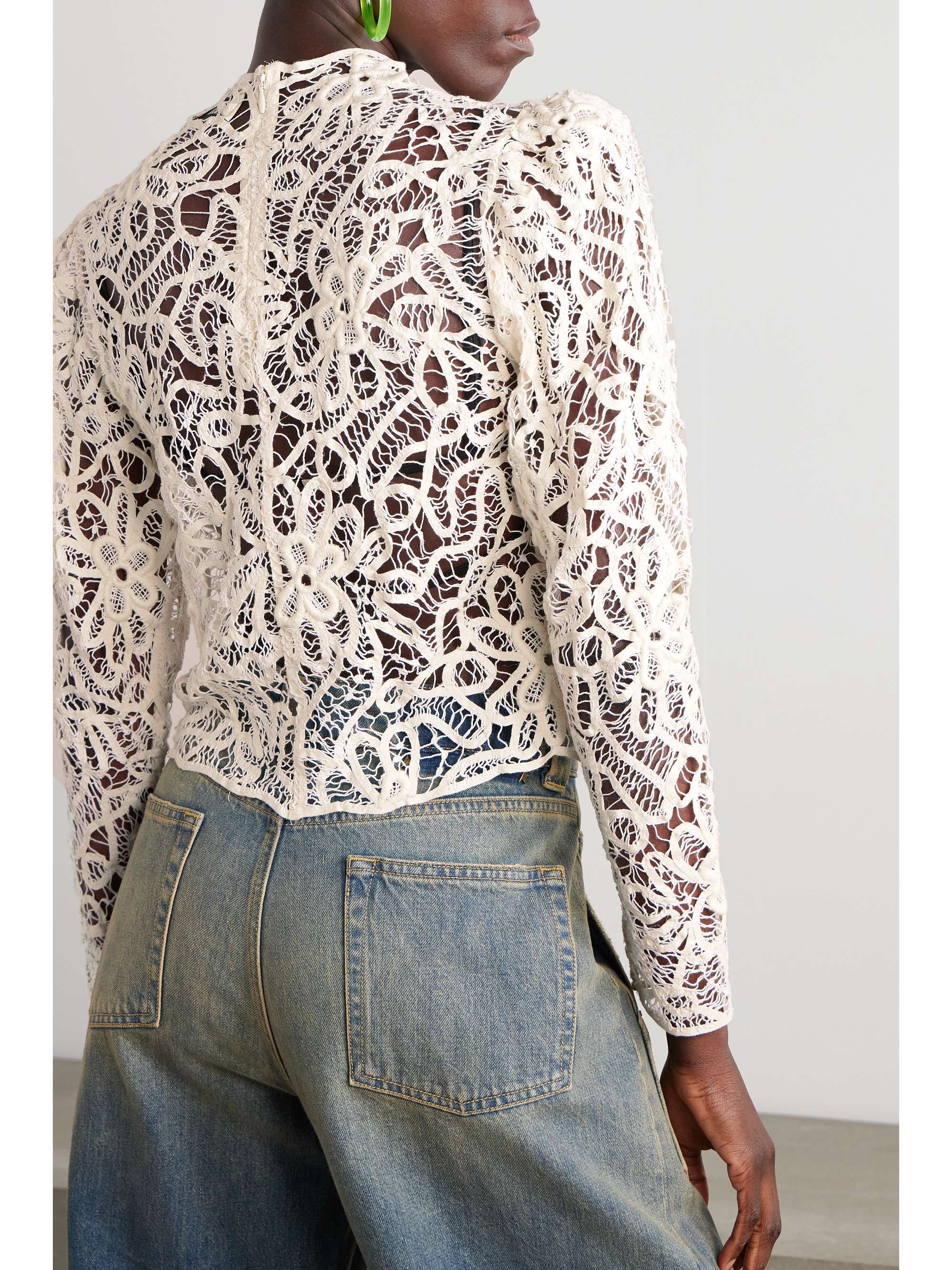 ISABEL MARANT Neline cotton guipure lace top