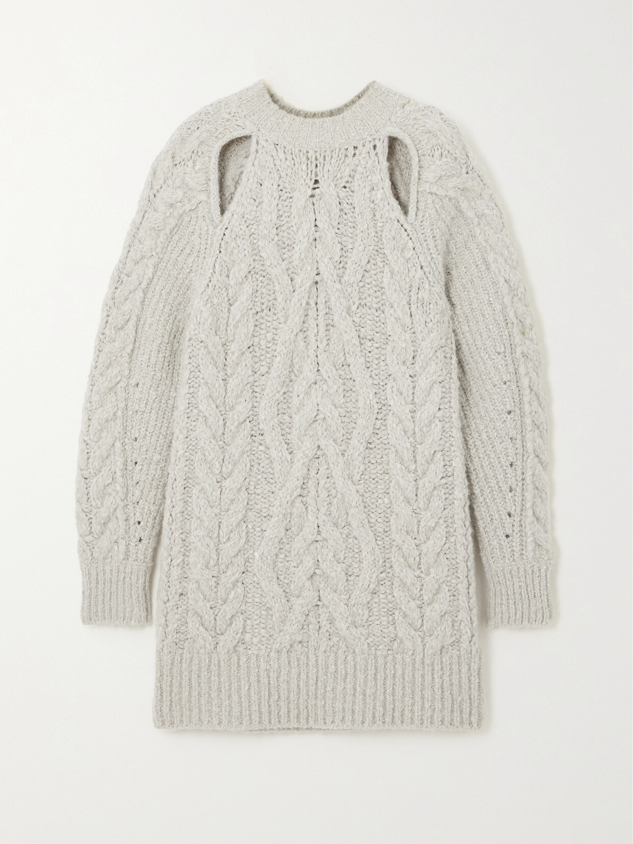 Isabel Marant - Nazae Cutout Cable-knit Mini Dress - Gray