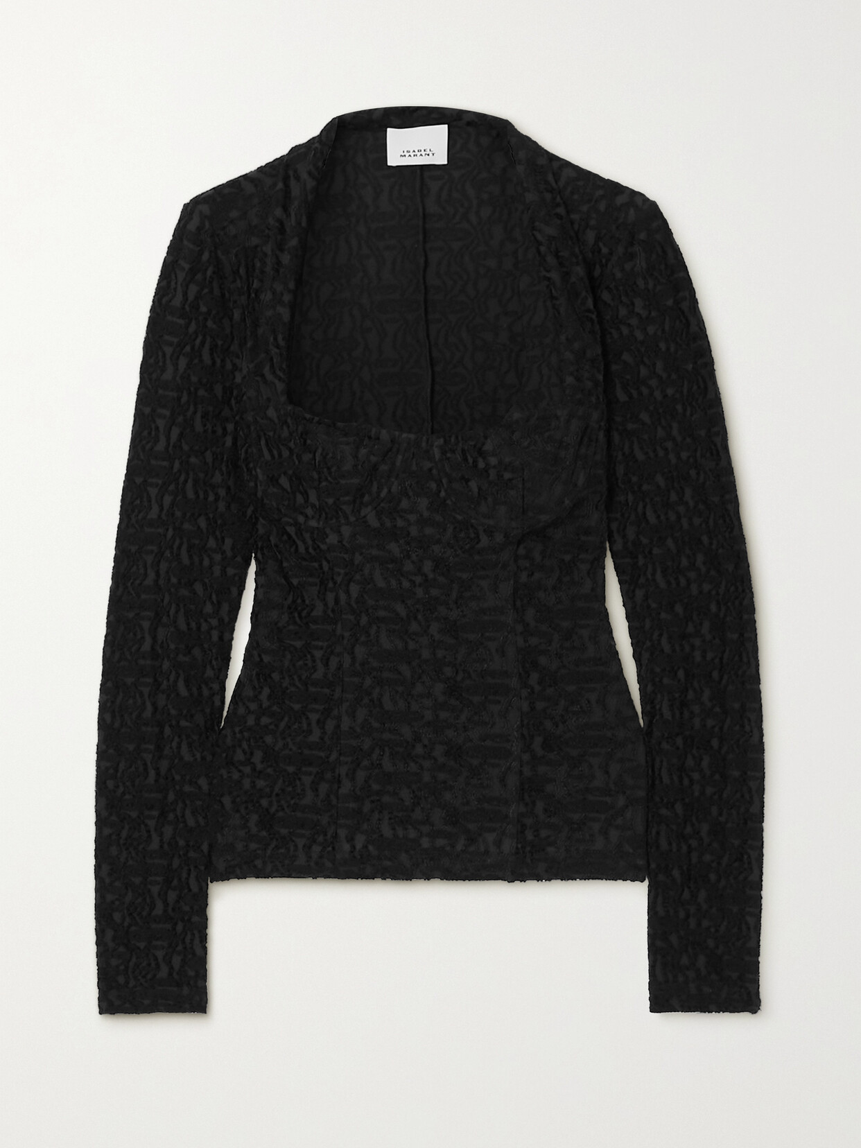 Isabel Marant Dwayne Flocked Crepe Blouse In Black