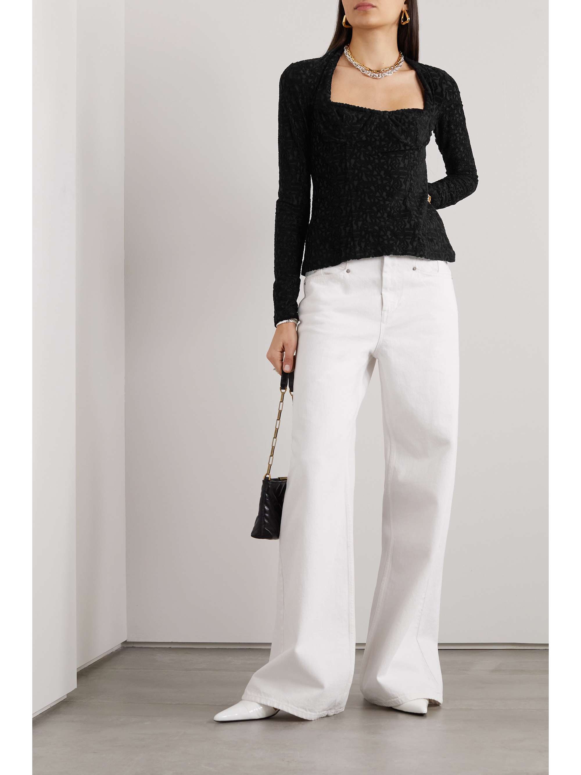 ISABEL MARANT Dwayne flocked crepe blouse