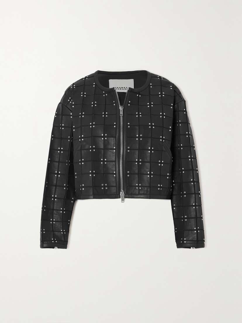 Isabel Marant Rosana Cropped Studded Leather Jacket