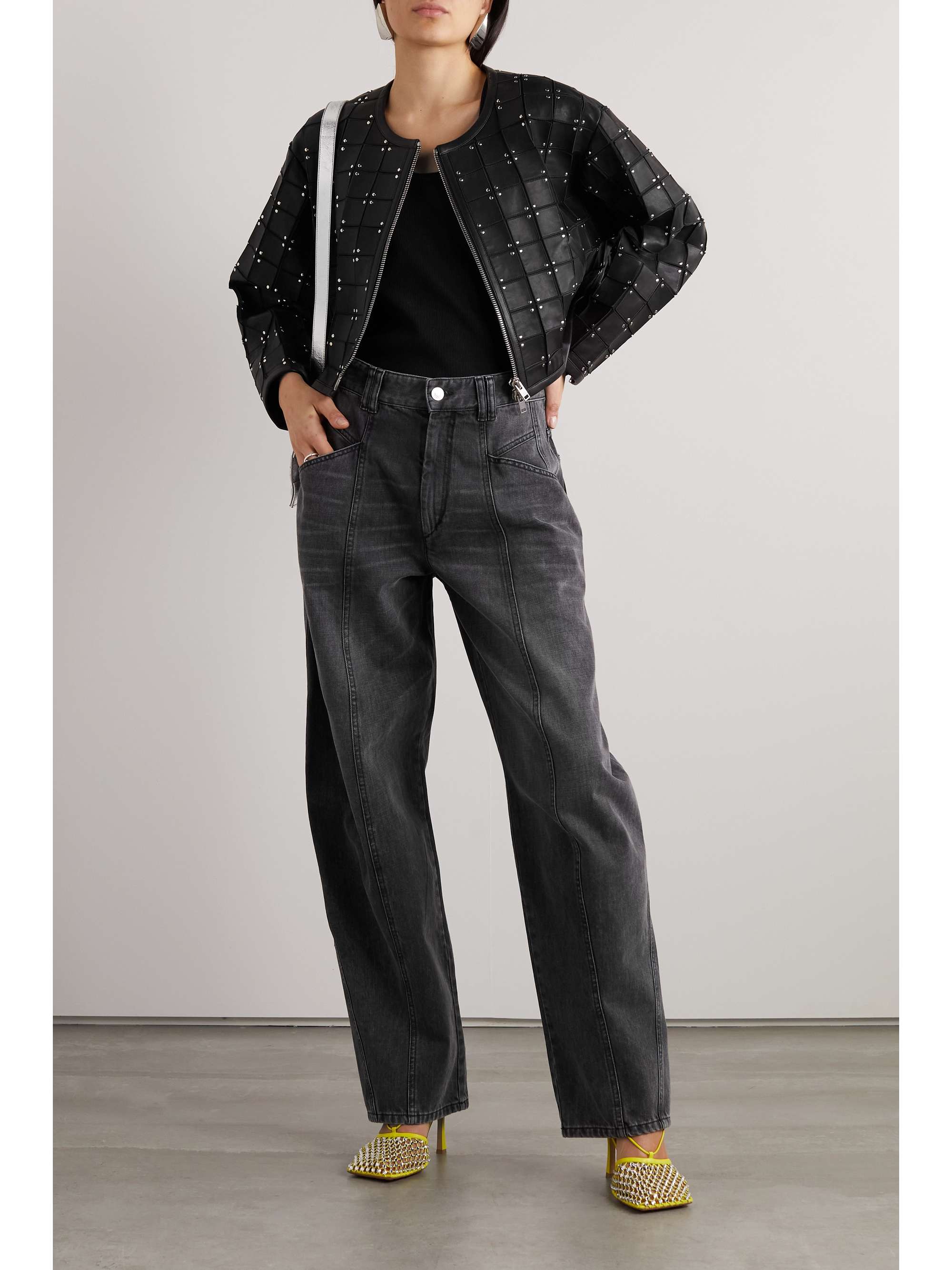 ISABEL MARANT Rosana cropped studded leather jacket