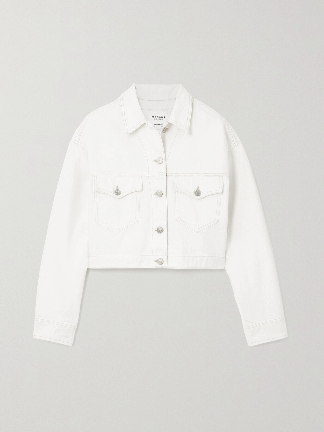 Isabel Marant Étoile Tadia Cropped Denim Jacket In White