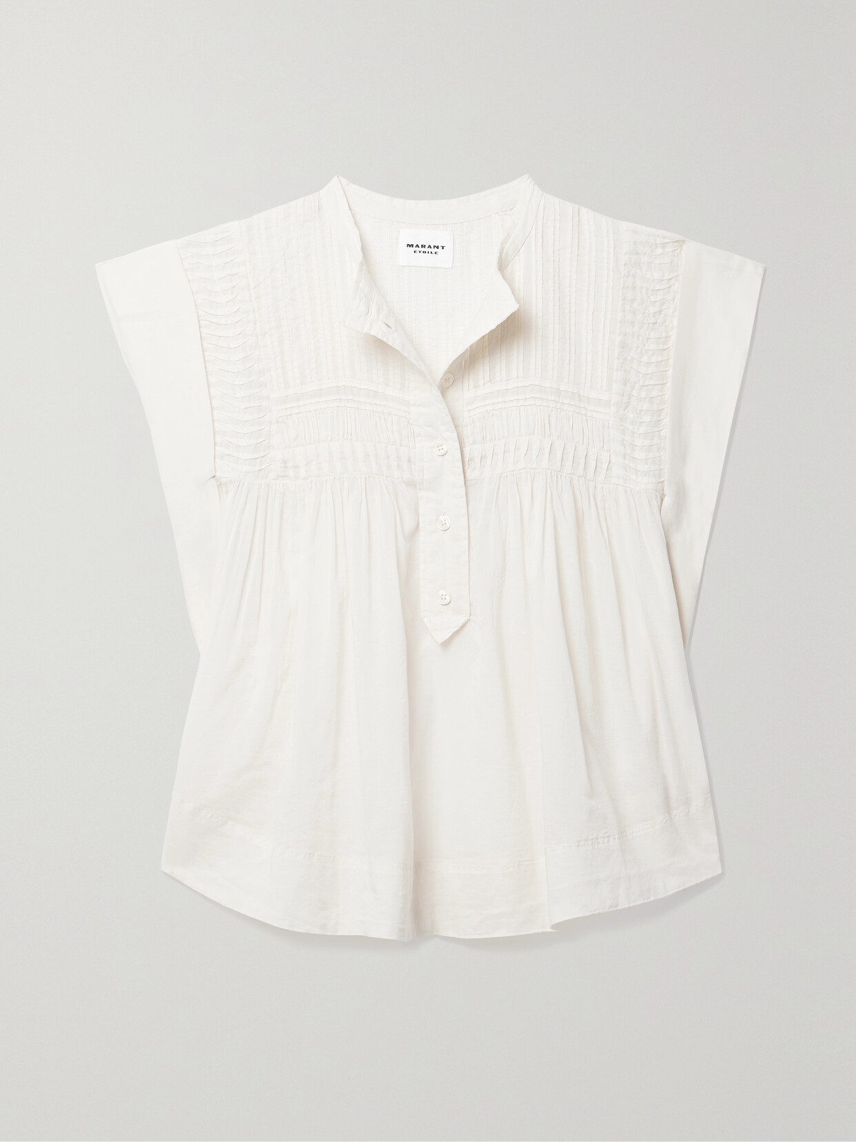 Marant Étoile - Leaza Pintucked Cotton-voile Blouse - Ecru