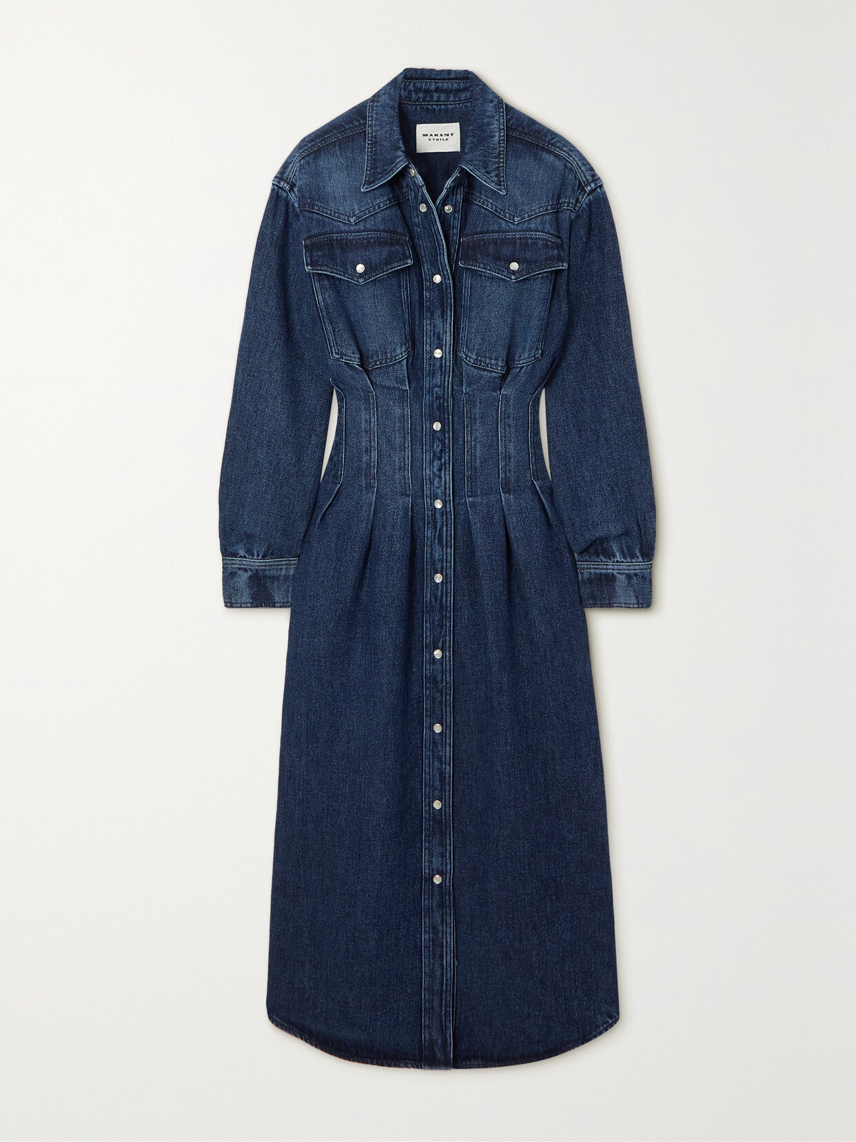 Marant Étoile - Tomia Pleated Tencel Lyocell-denim Shirt Dress - Blue