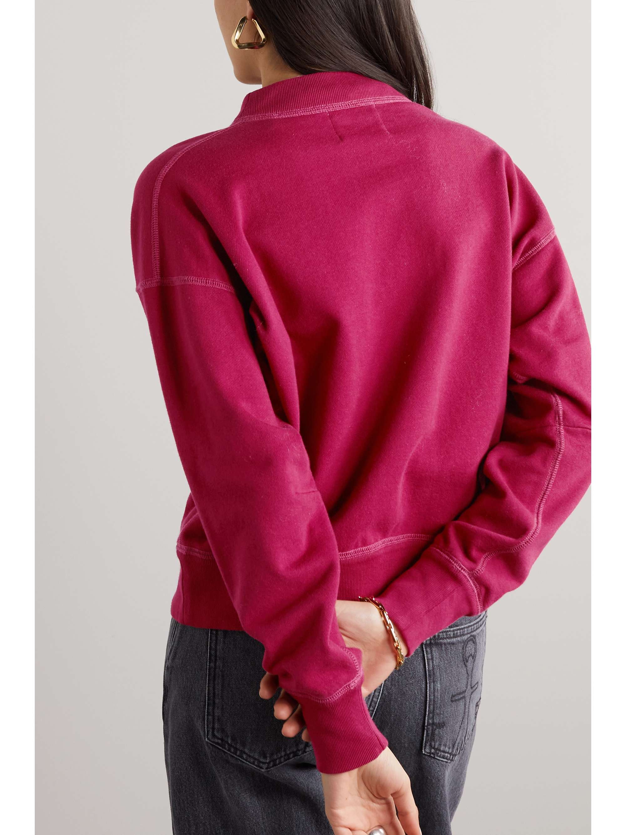 MARANT ÉTOILE Moby flocked cotton-blend jersey sweatshirt