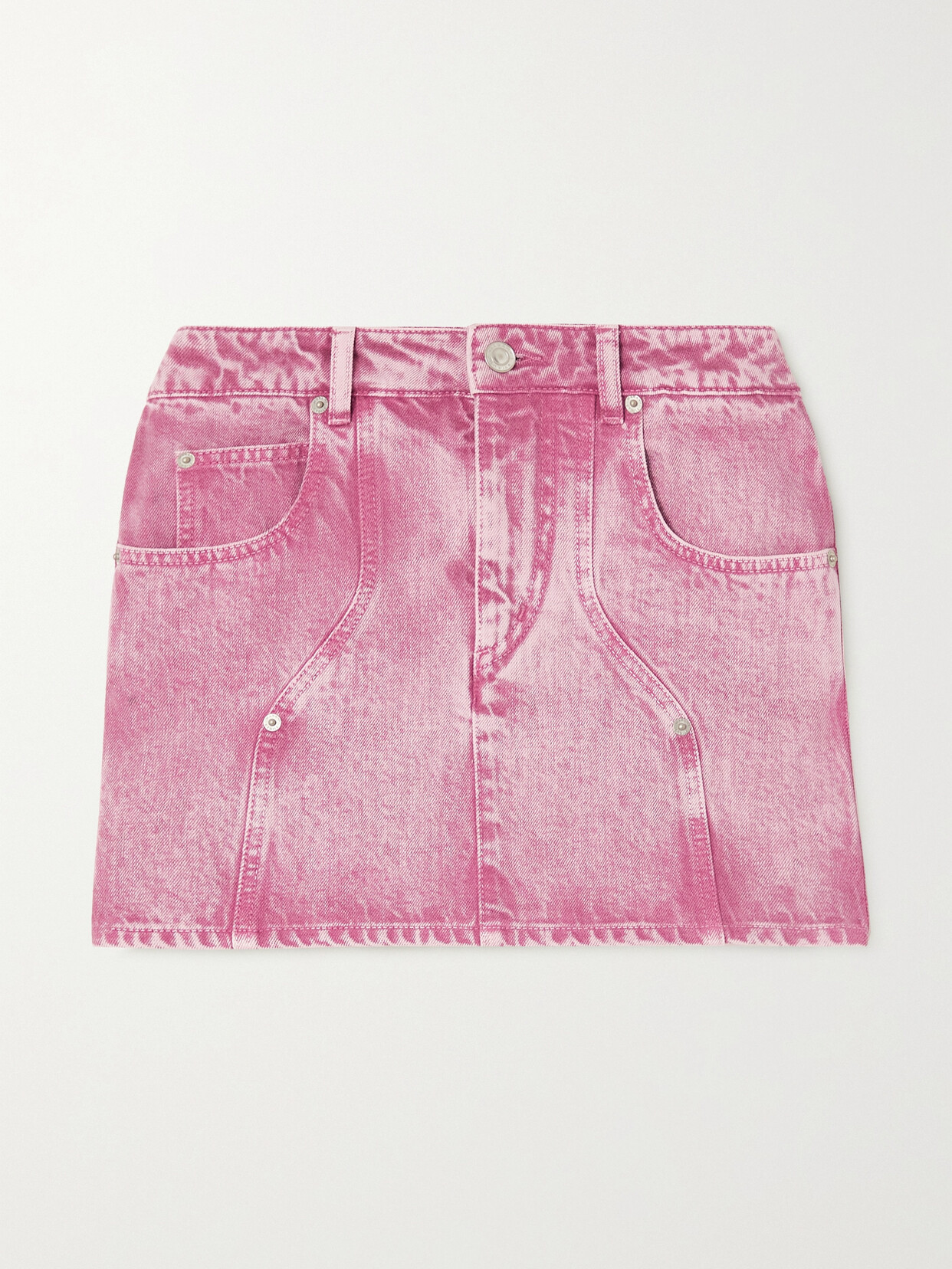 Marant Étoile Vesna Bleached Denim Mini Skirt - Pink