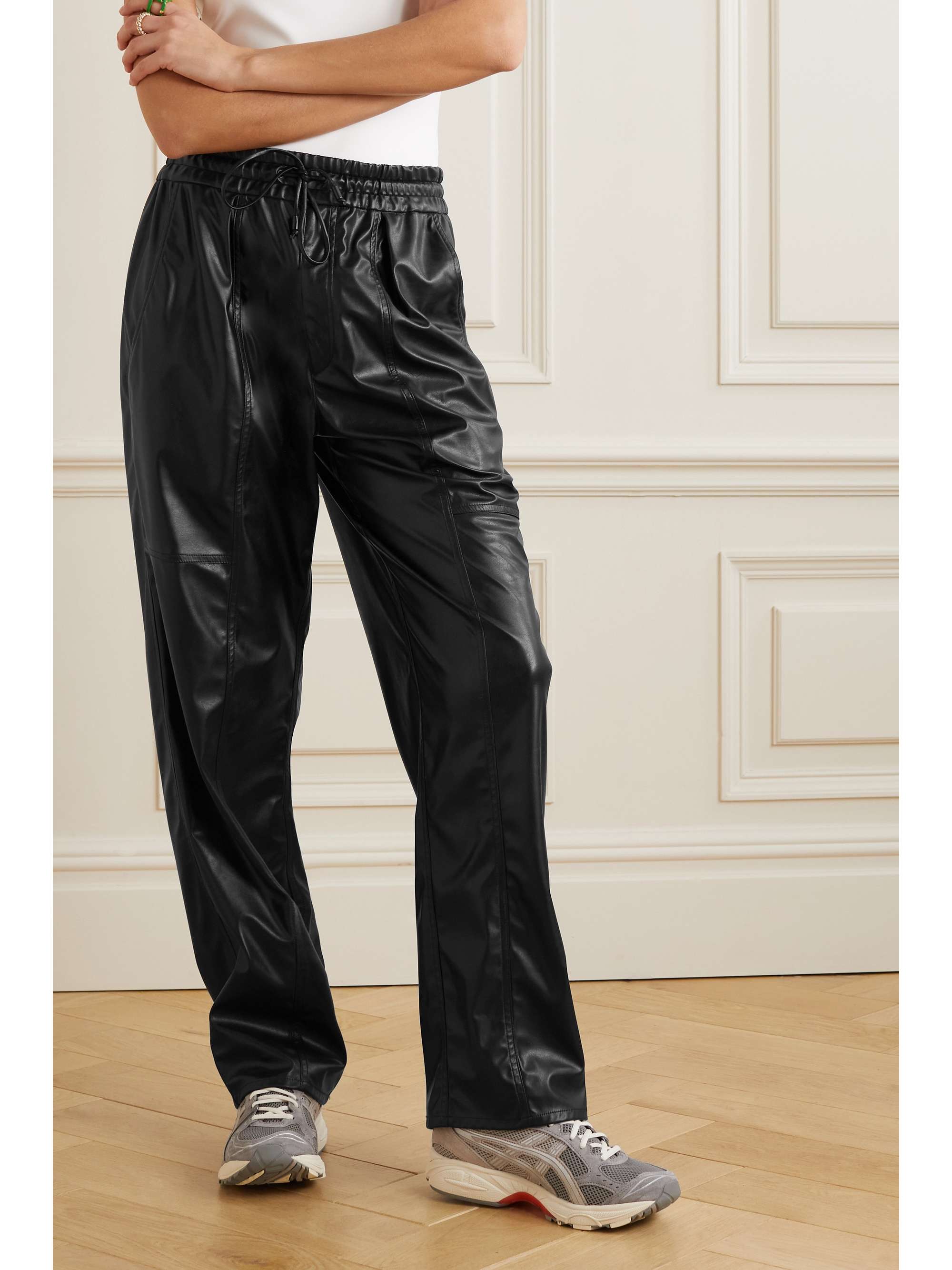 MARANT ÉTOILE Pantaloni a gamba dritta in tessuto spalmato Brina