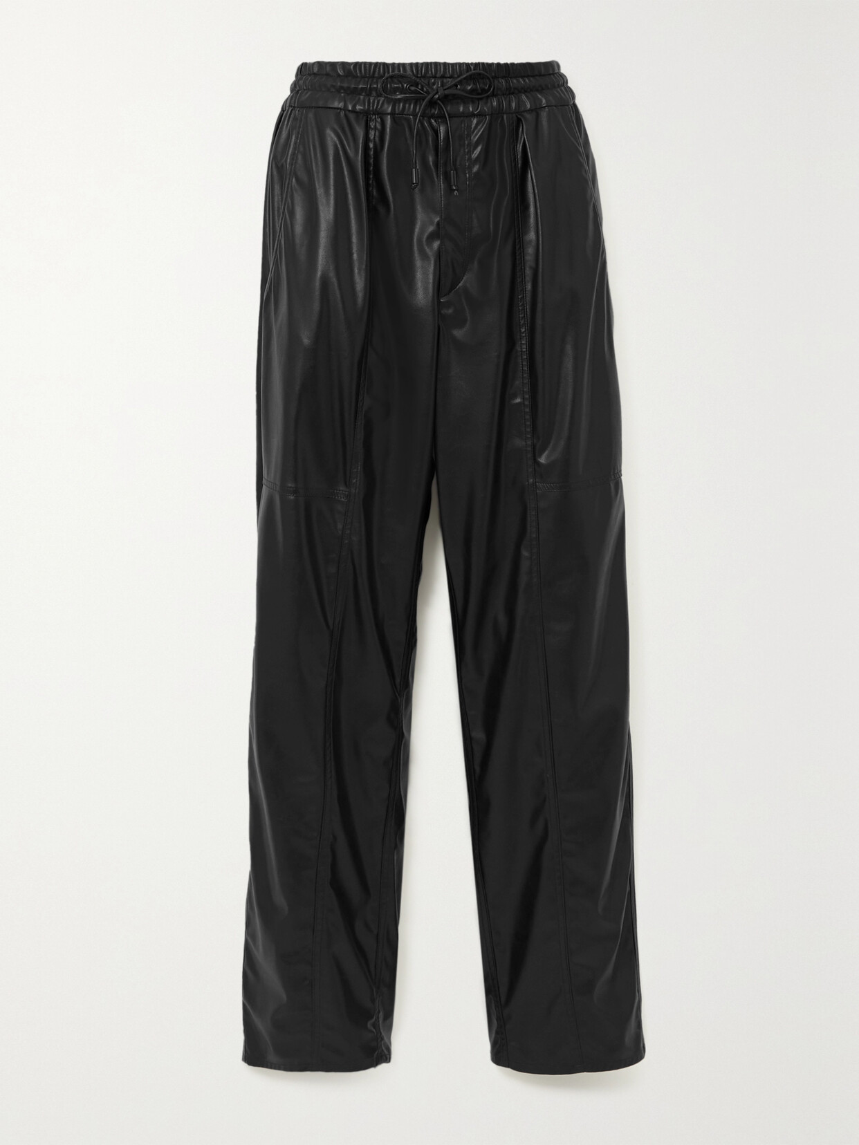 Isabel Marant Étoile Brina Faux Leather Straight-leg Trousers In Black