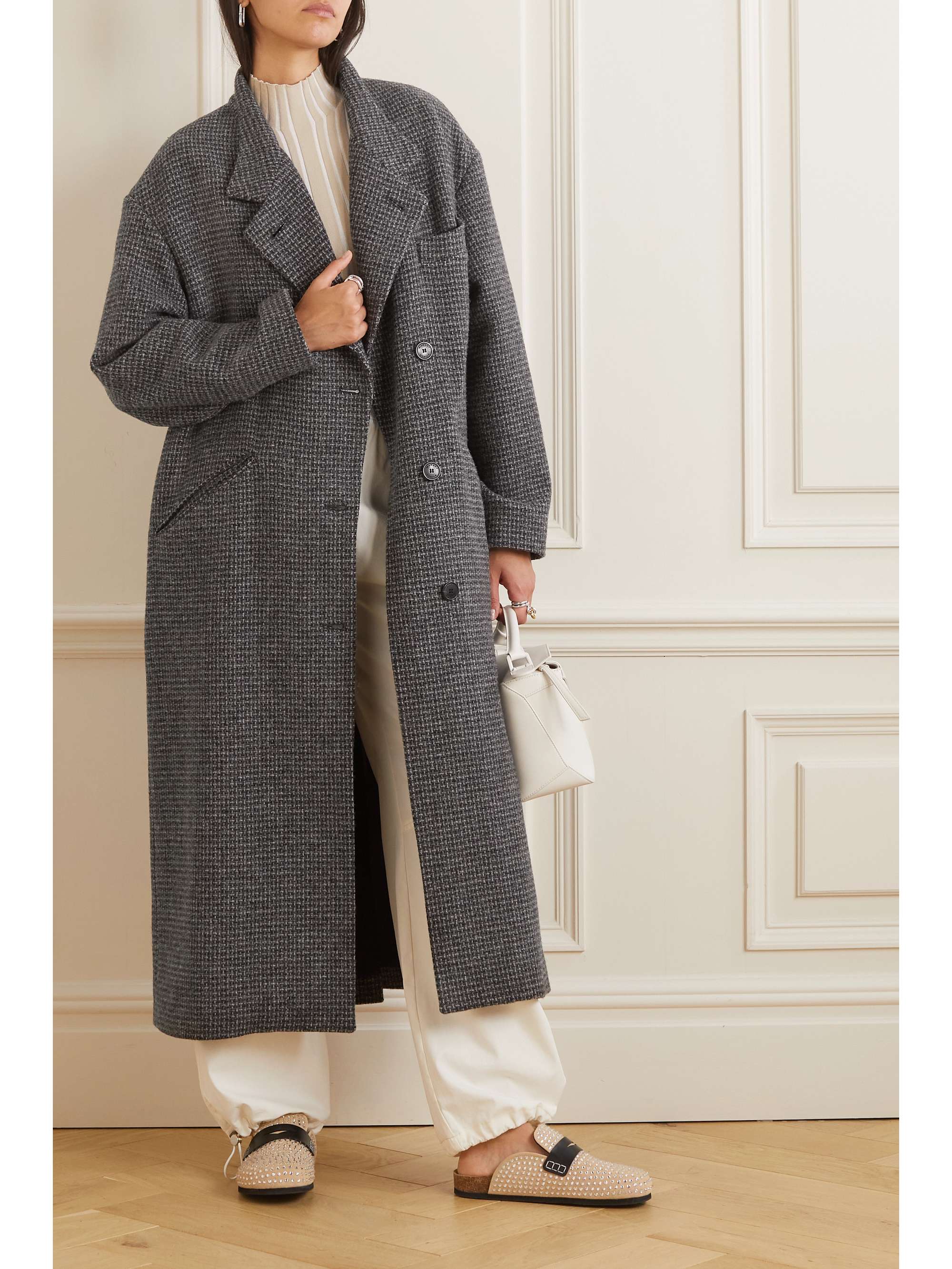 Gray Sabine wool tweed coat MARANT ETOILE NET A PORTER