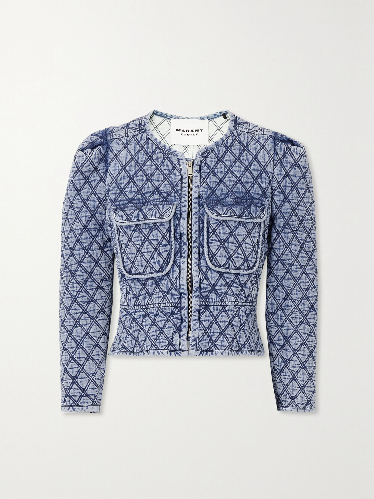 Isabel Marant Étoile Deliona Quilted Cropped Jacket In Blue