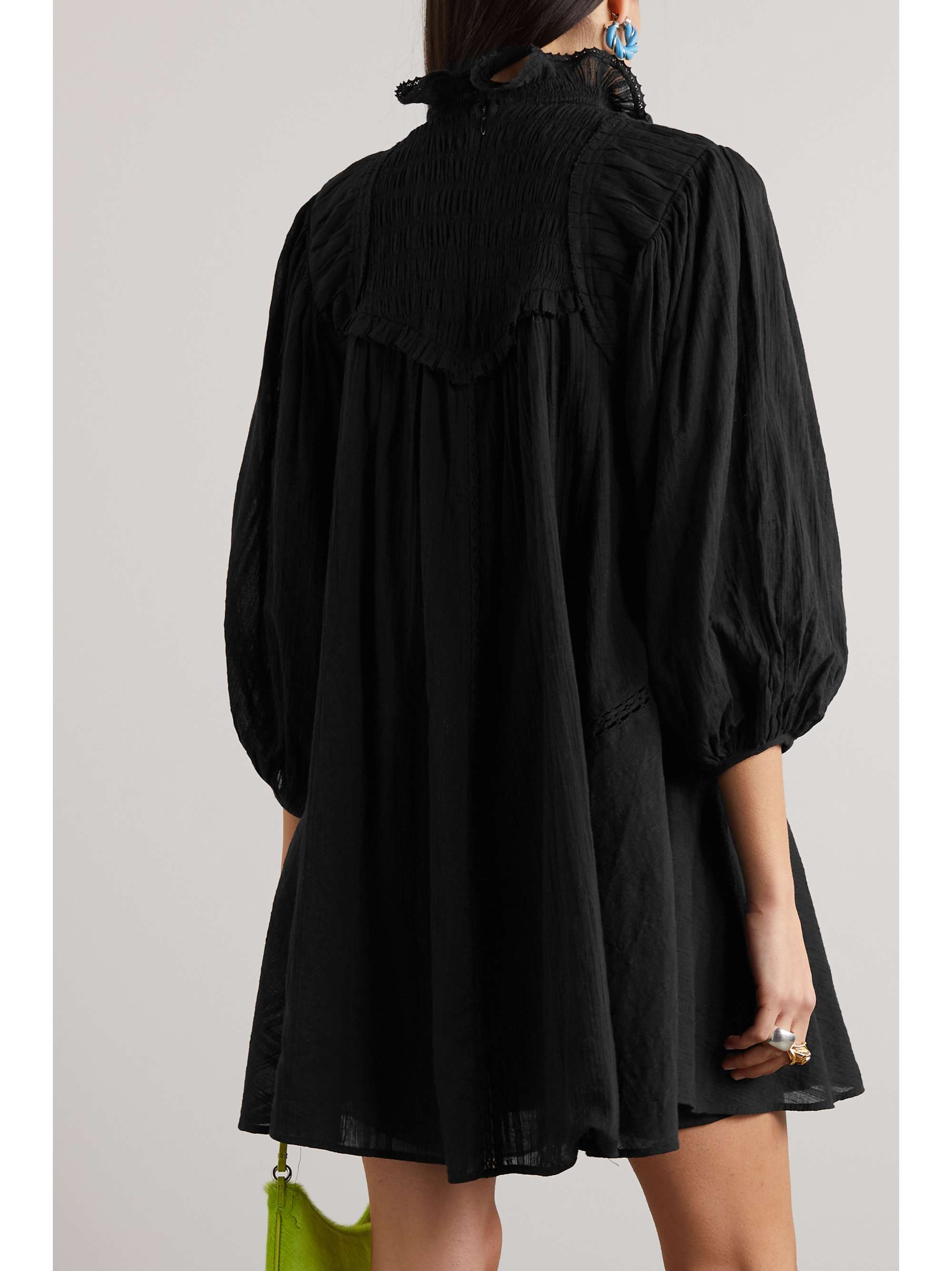 MARANT ÉTOILE Isma crochet-trimmed cotton-blend mini dress