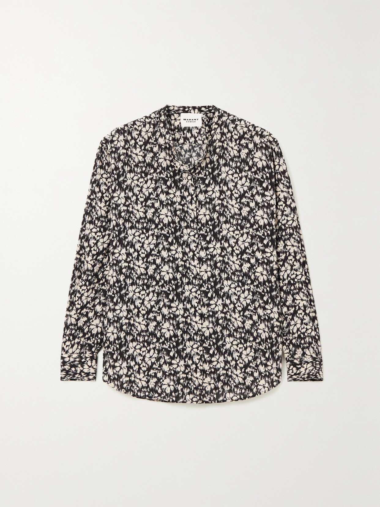 Marant Étoile - Catchell Floral-print Satin-crepe Shirt - Black