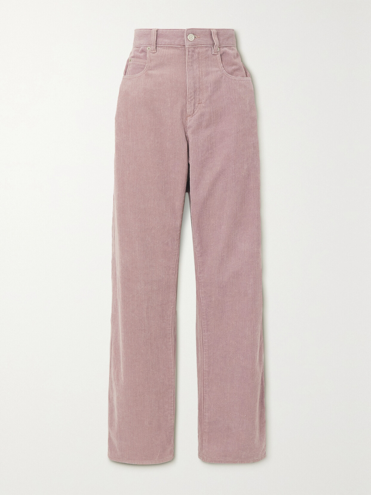 Marant Étoile Rwan Cotton And Linen-blend Corduroy Pants - Purple