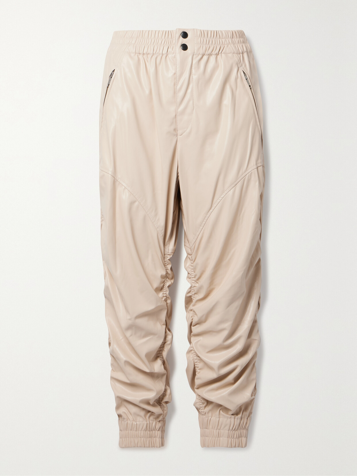 Marant Étoile - Bolena Gathered Faux Leather Tapered Pants - Cream