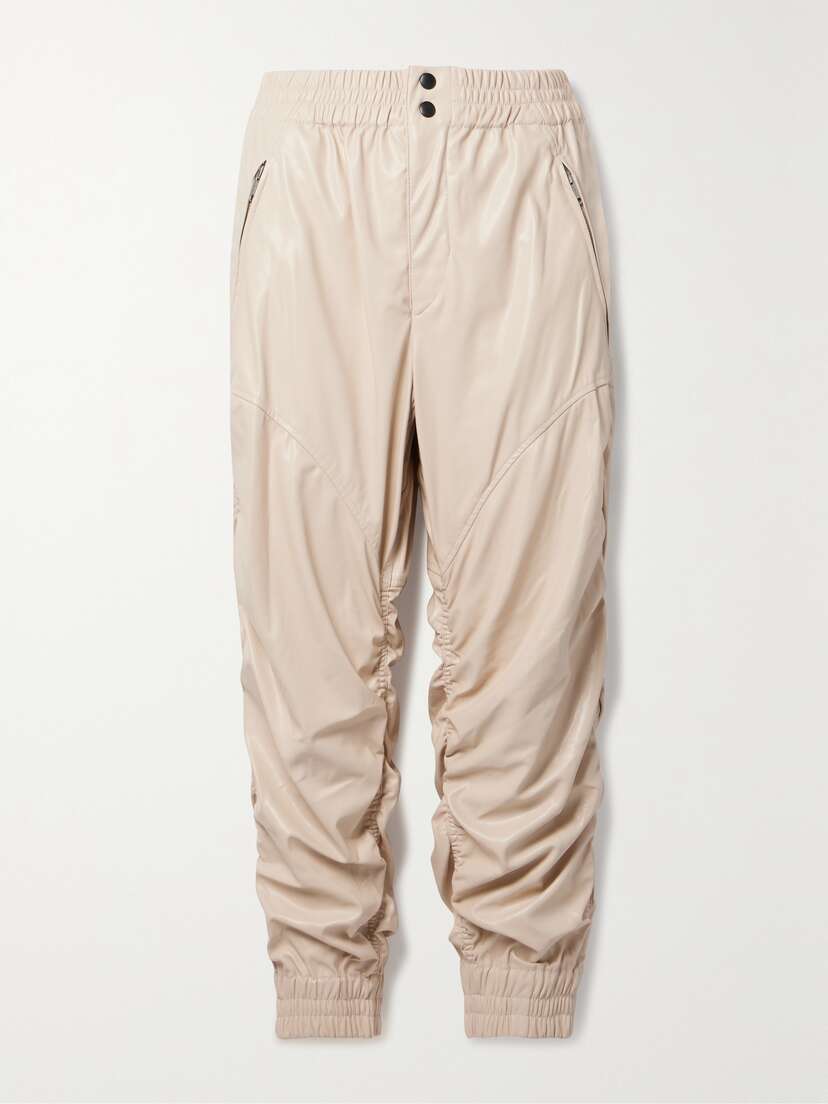 Marant Étoile Bolena Gathered Faux Leather Tapered Pants