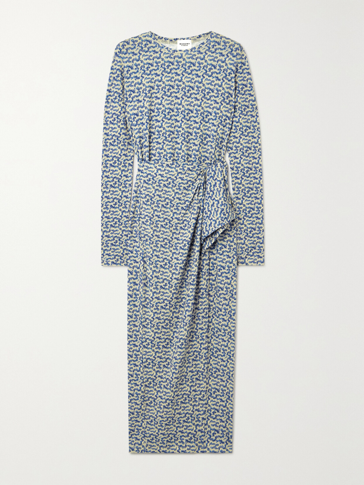 Marant Étoile - Lisy Draped Printed Stretch-crepe Midi Dress - Blue