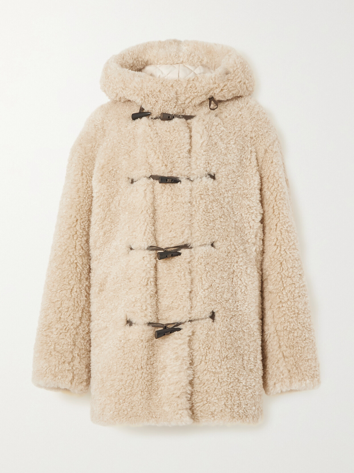 Marant Étoile - Florene Oversized Hooded Faux Shearling Coat - Ecru