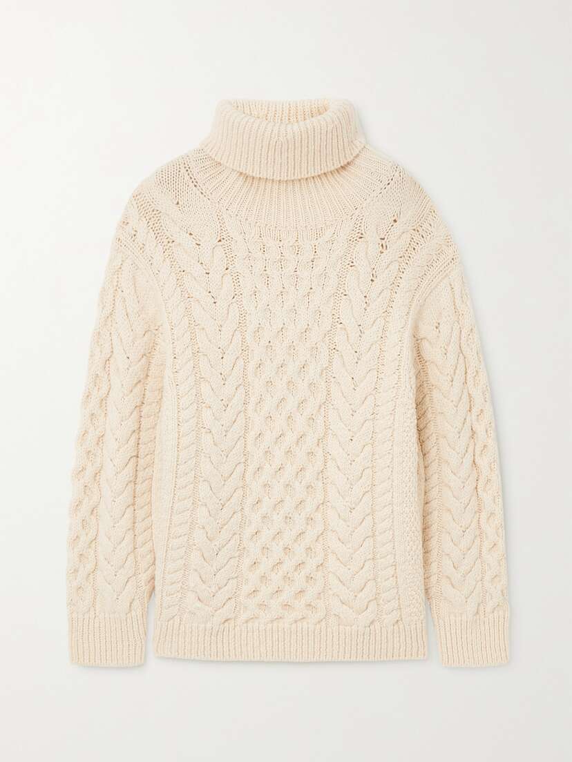 Marant Étoile Jade Cable-knit Turtleneck Sweater
