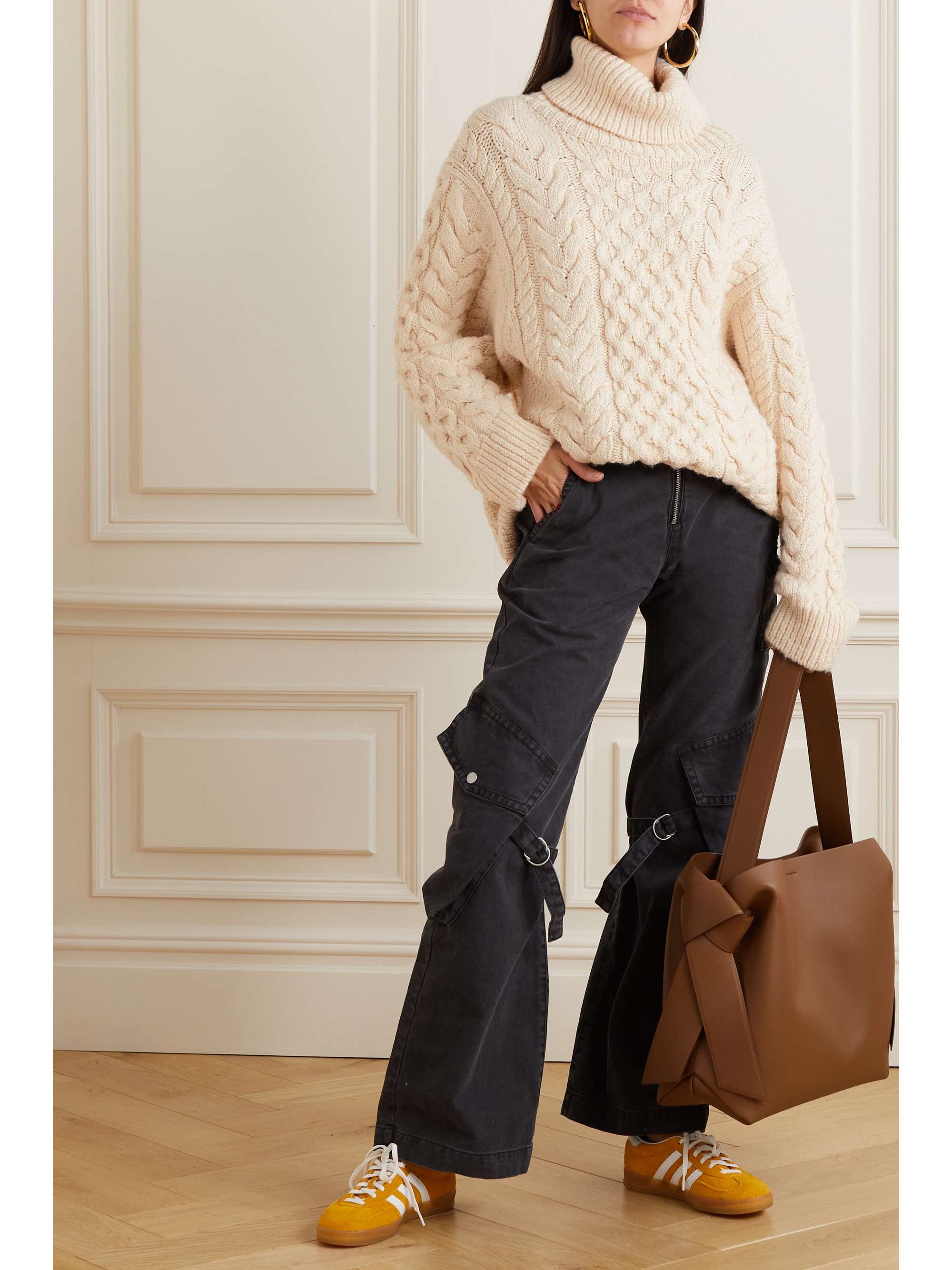 MARANT ÉTOILE Jade cable-knit turtleneck sweater