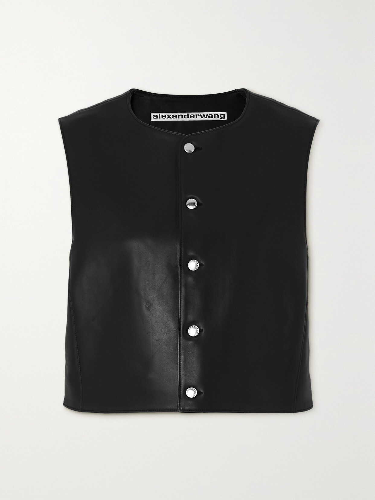 Alexander Wang - Cropped Leather Vest - Black