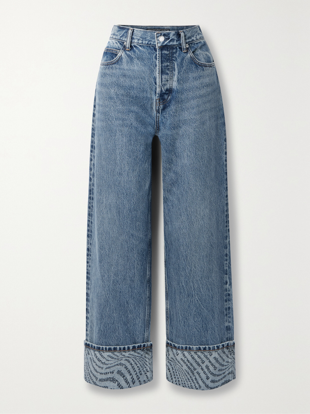 Alexander Wang - Printed High-rise Wide-leg Jeans - Blue